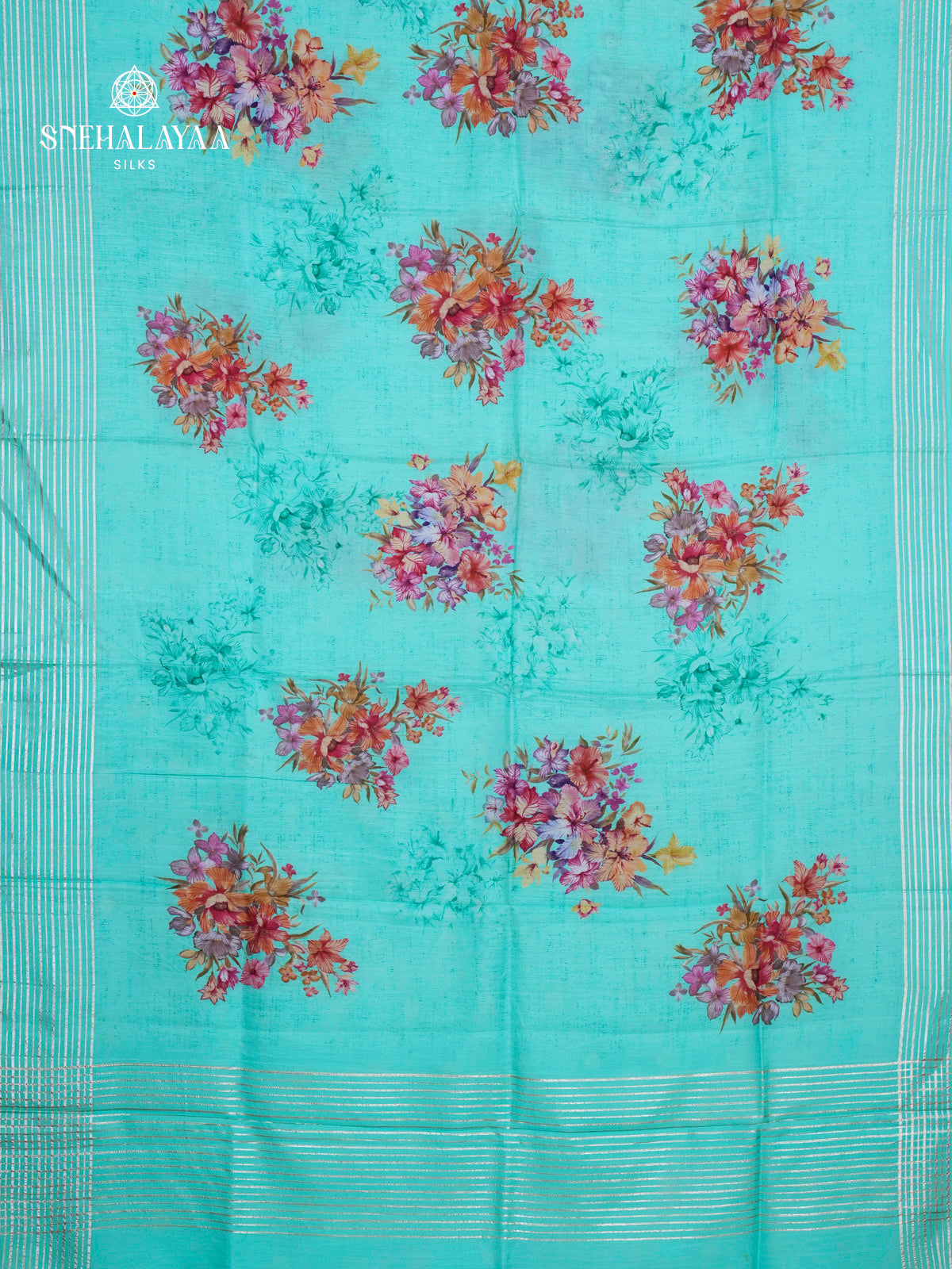 Sky Blue Banaras Dola Silk Saree