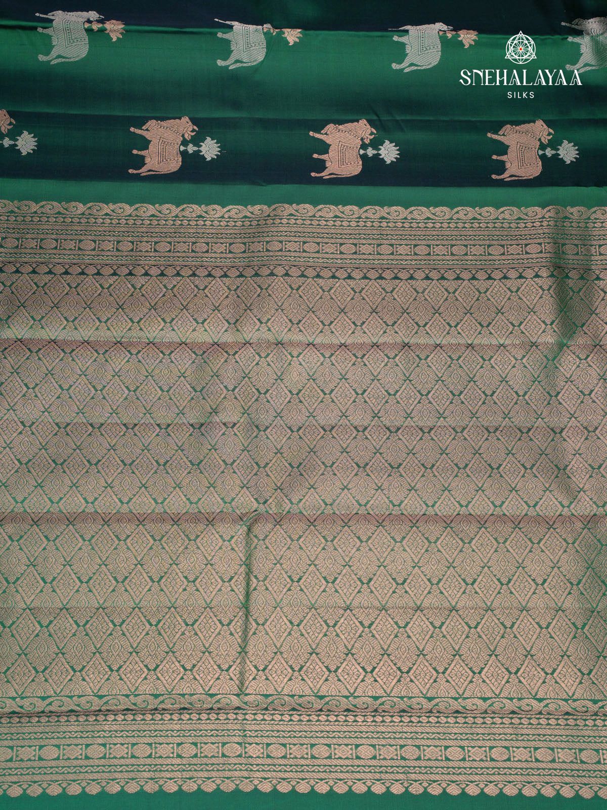 Bottle Green Kanjivaram Silk Saree