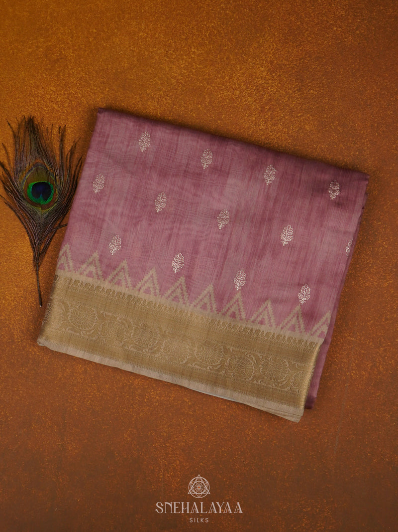 Pale Pink Munga Tussar Saree