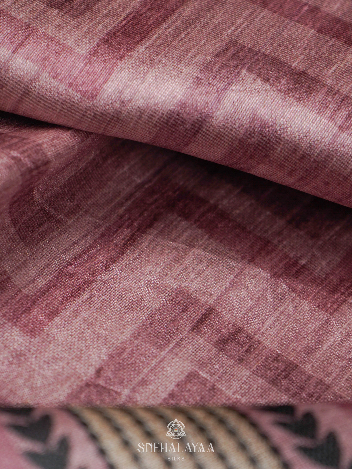 Pink Tussar Embroidery Saree