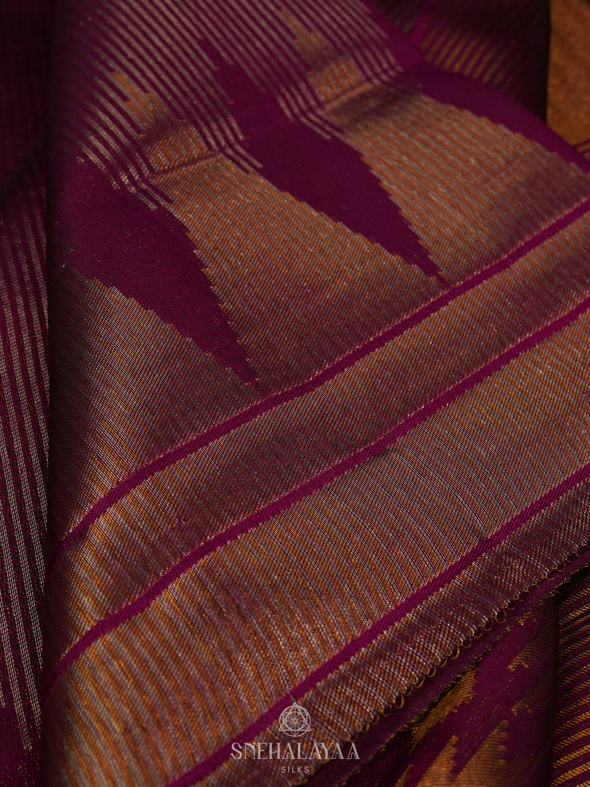 Burgundy Kanjivaram Silk Saree