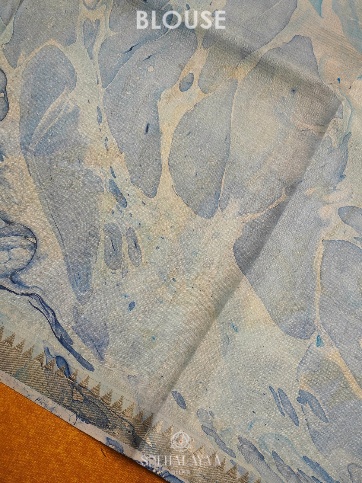Pale Blue Mangalagiri Printed Saree