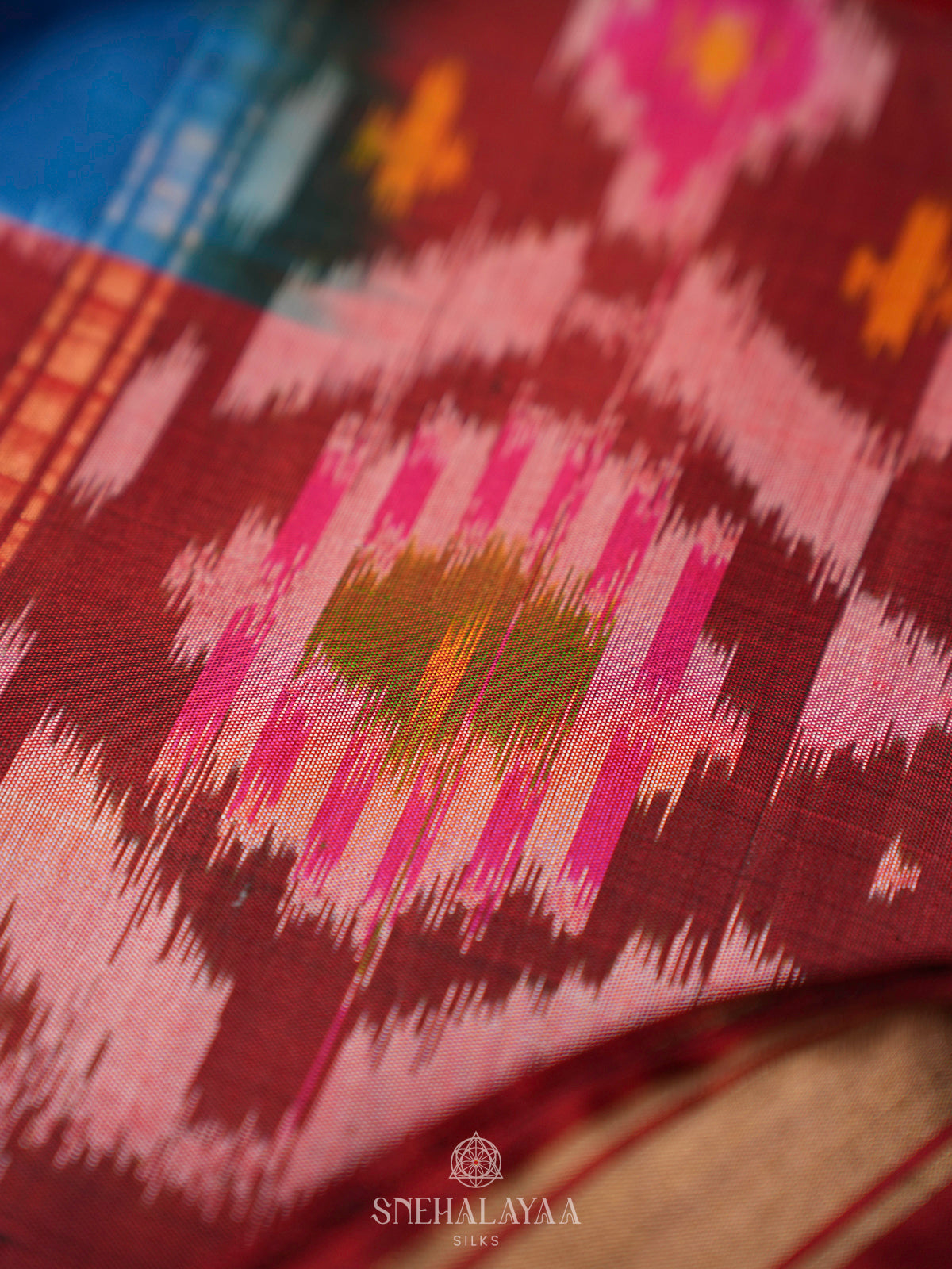 Blue Ikat Soft Silk Saree