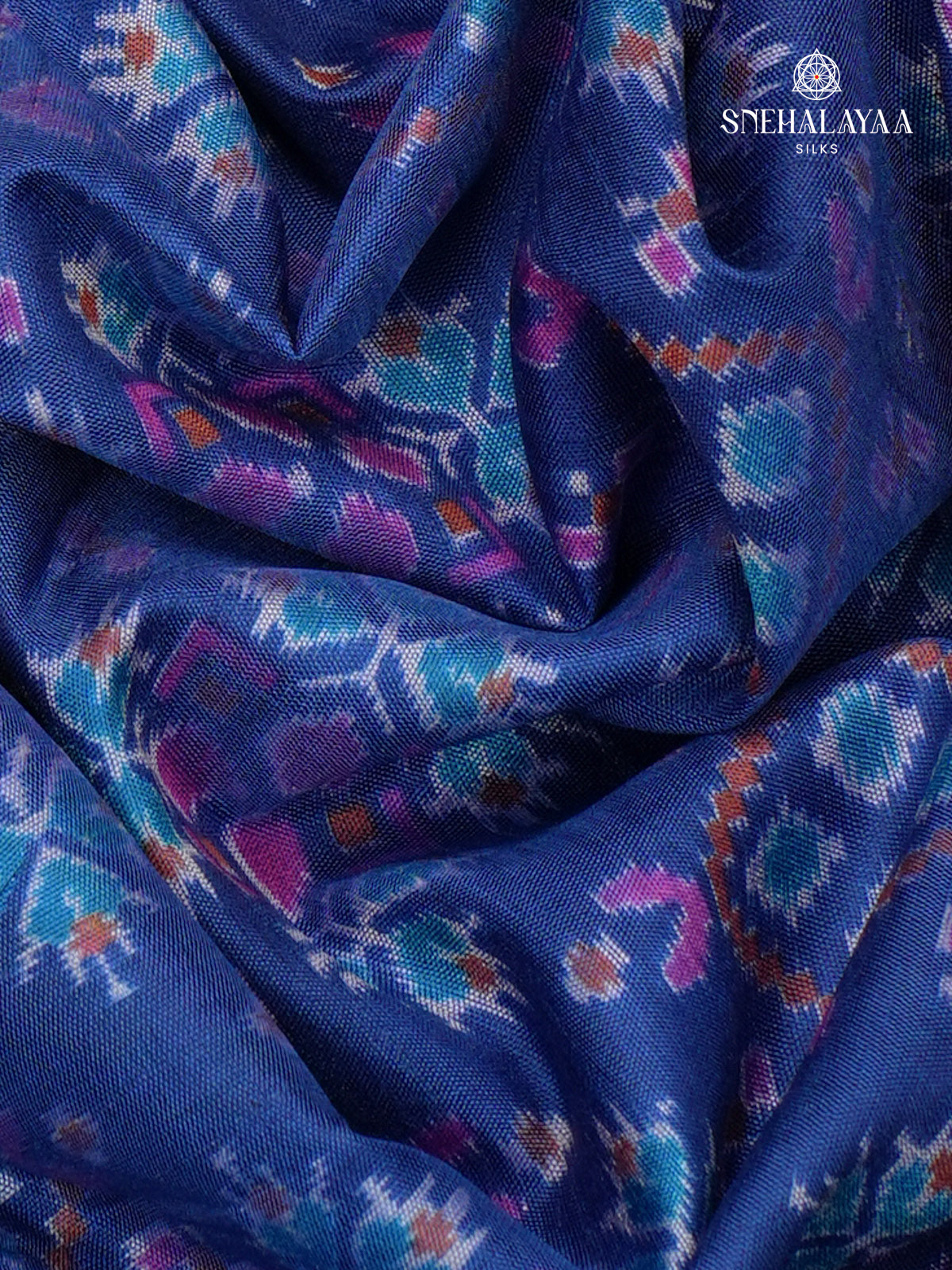 Royal Blue Ikat Saree