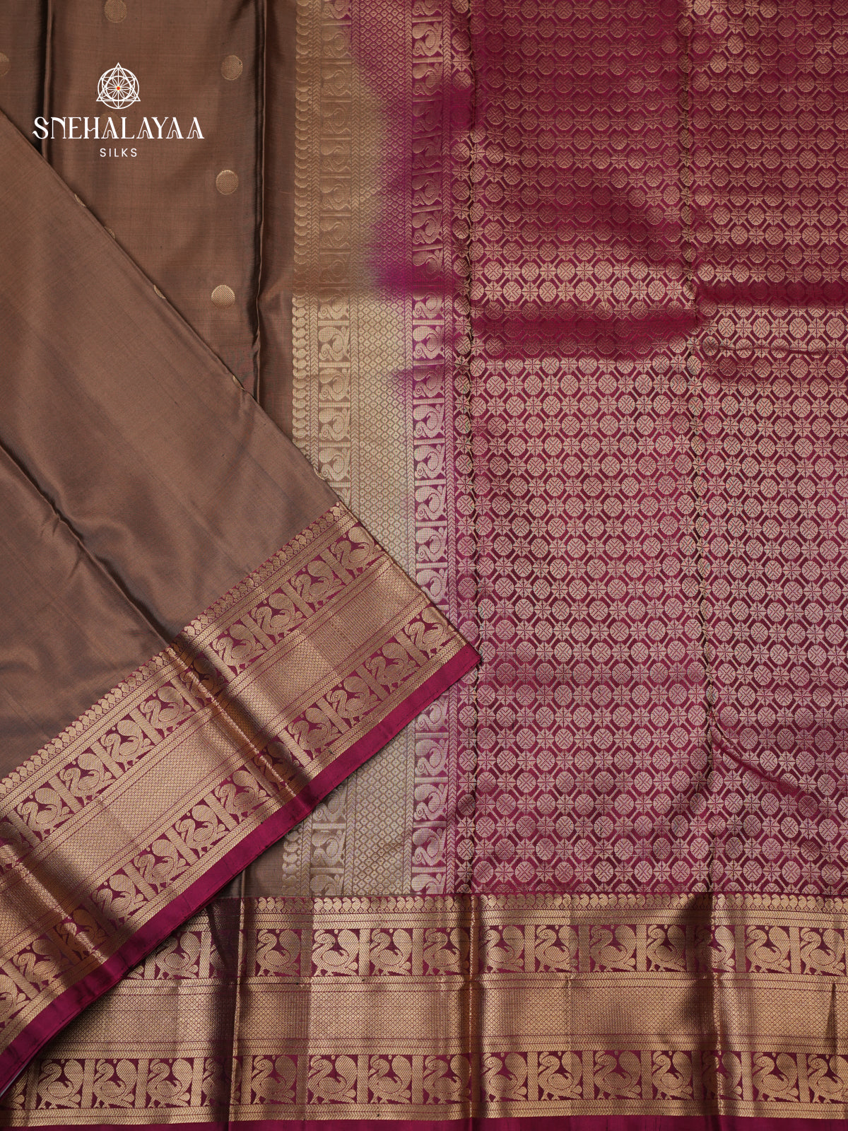 Brown Kanjivaram Silk Saree