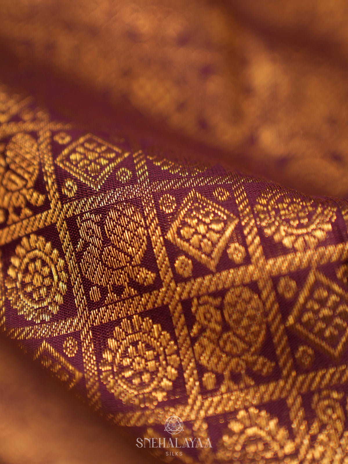 Chocolate Brown Kanjivaram Silk Saree