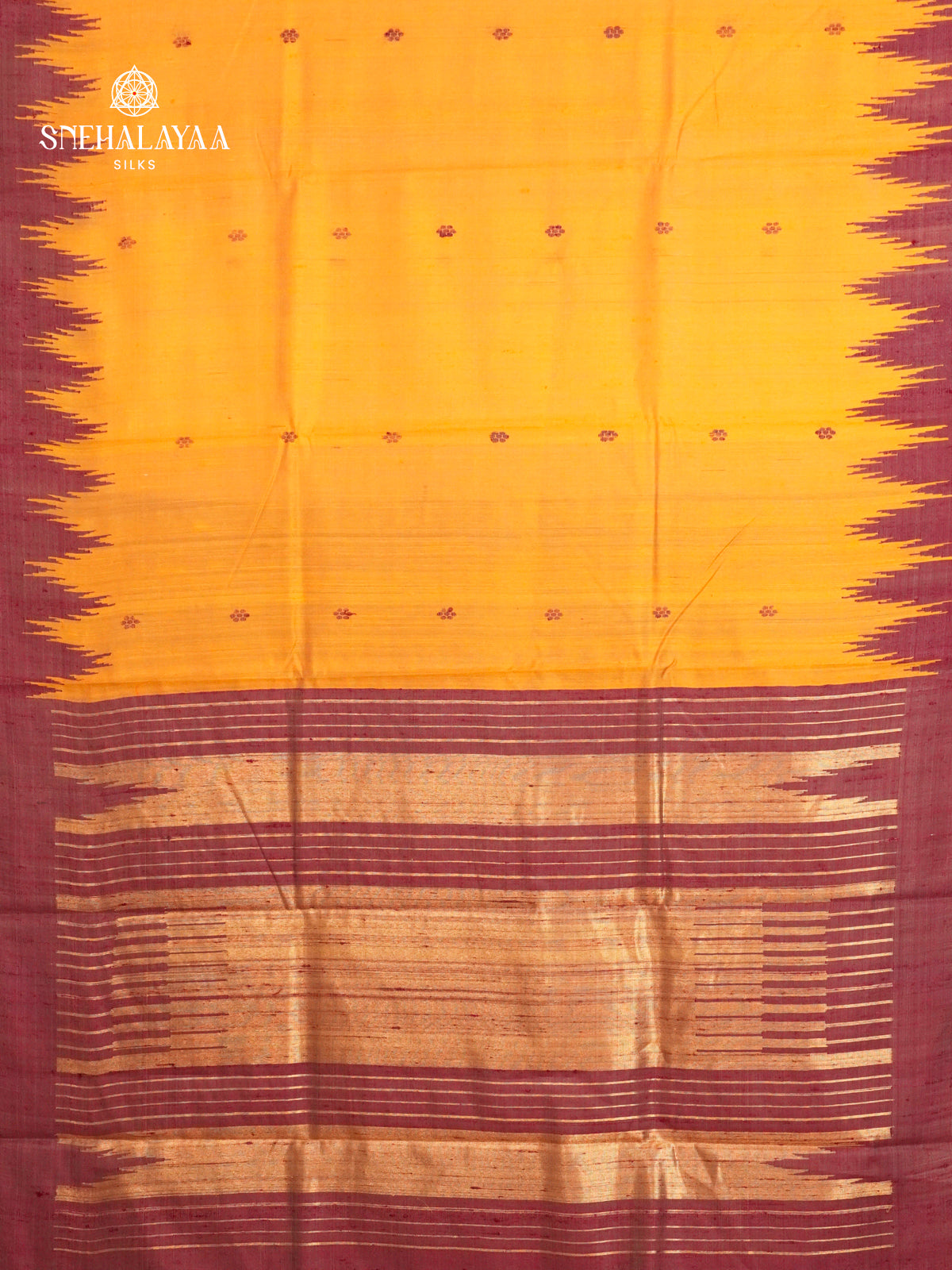 Mango Yellow Dupion Silk Saree