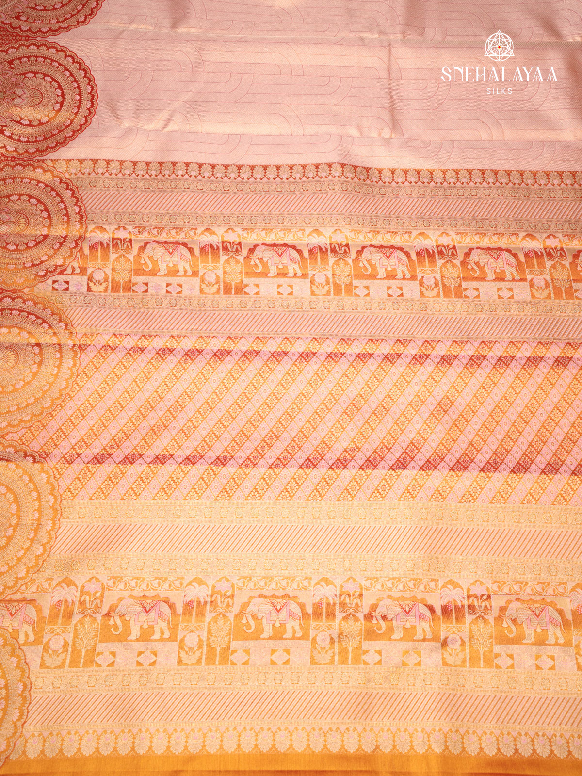 Sandal Kanjivaram Silk Saree