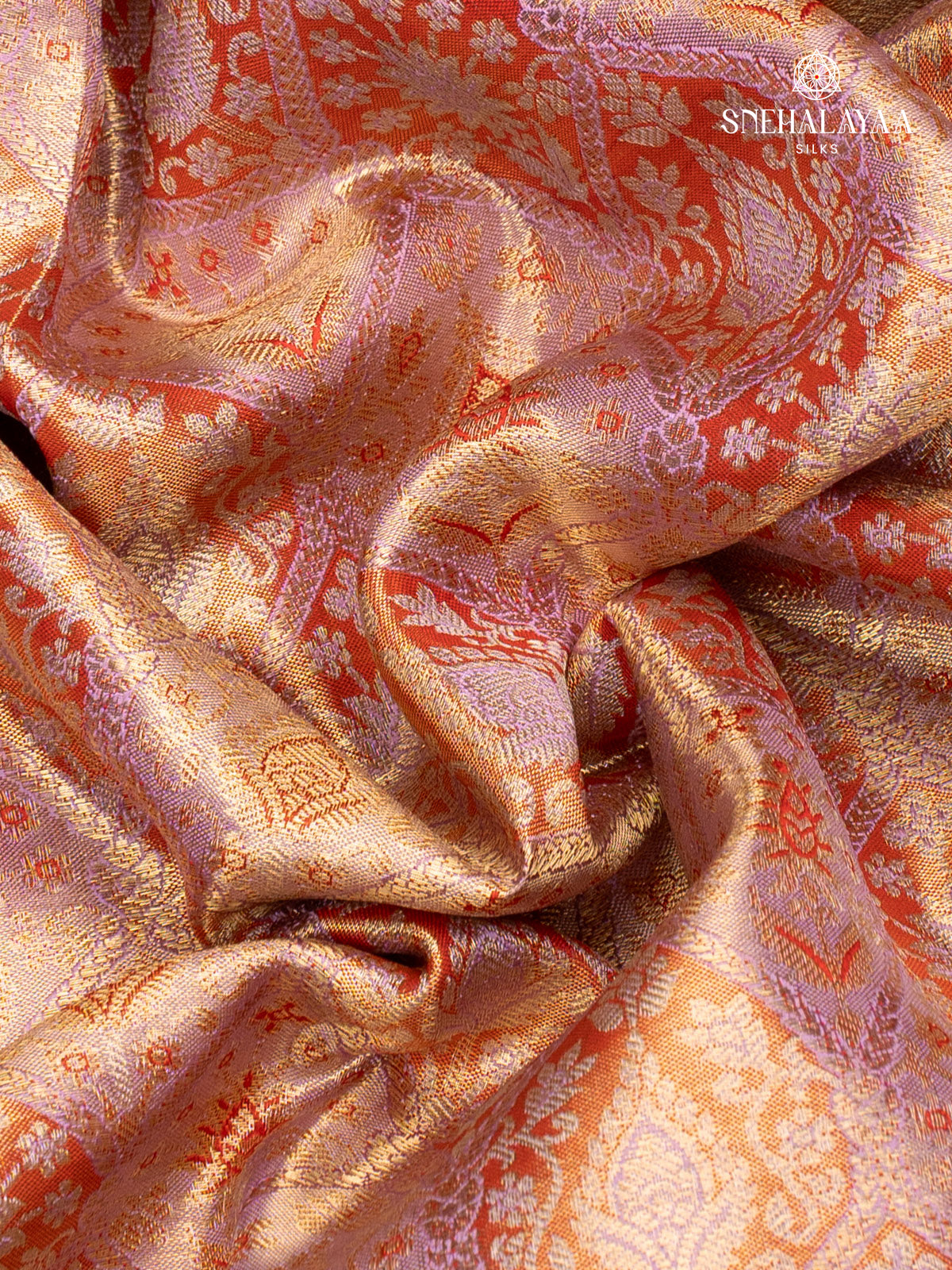 Peach Kanjivaram Silk Saree