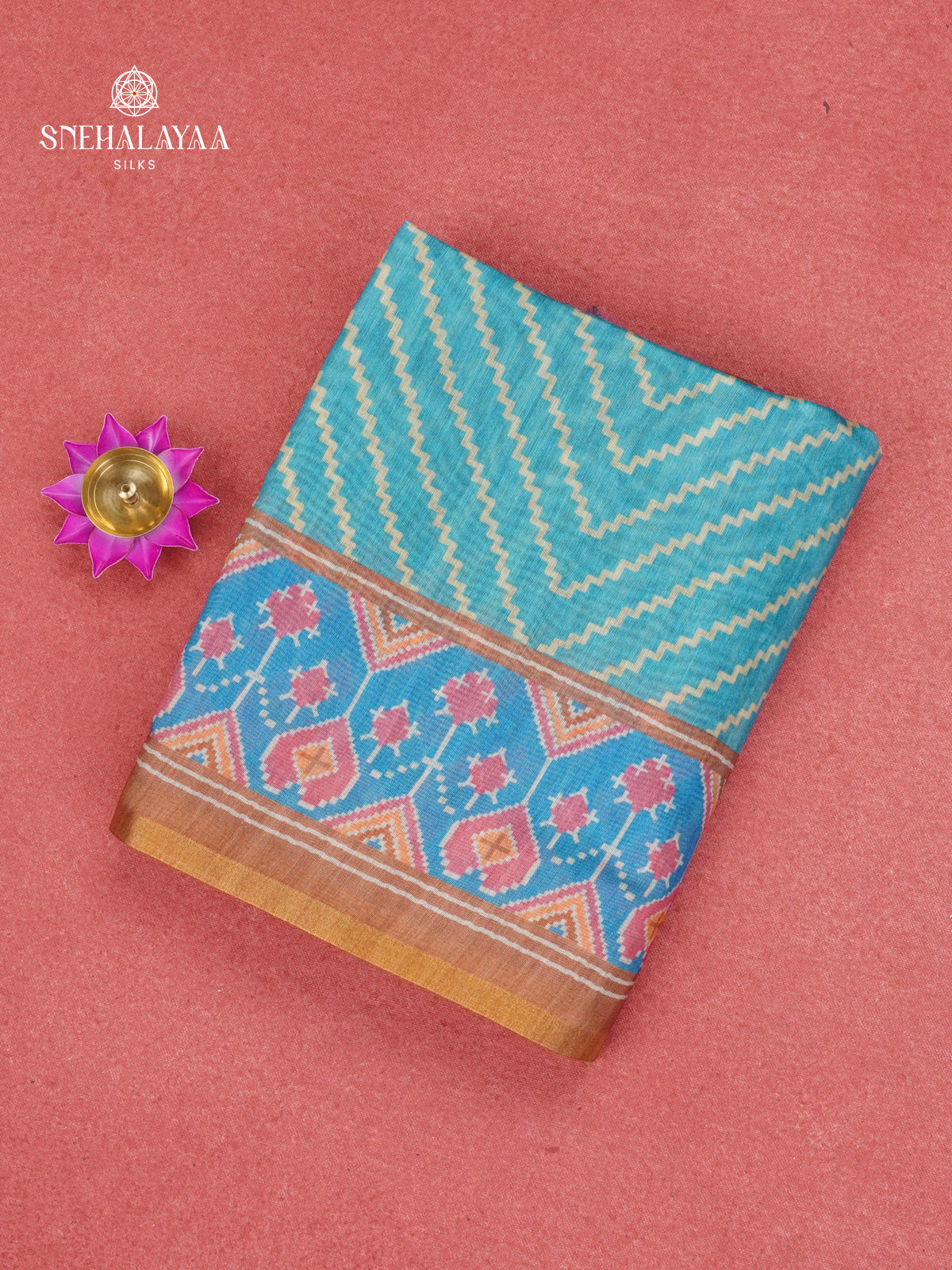 Aqua Blue Jute Saree