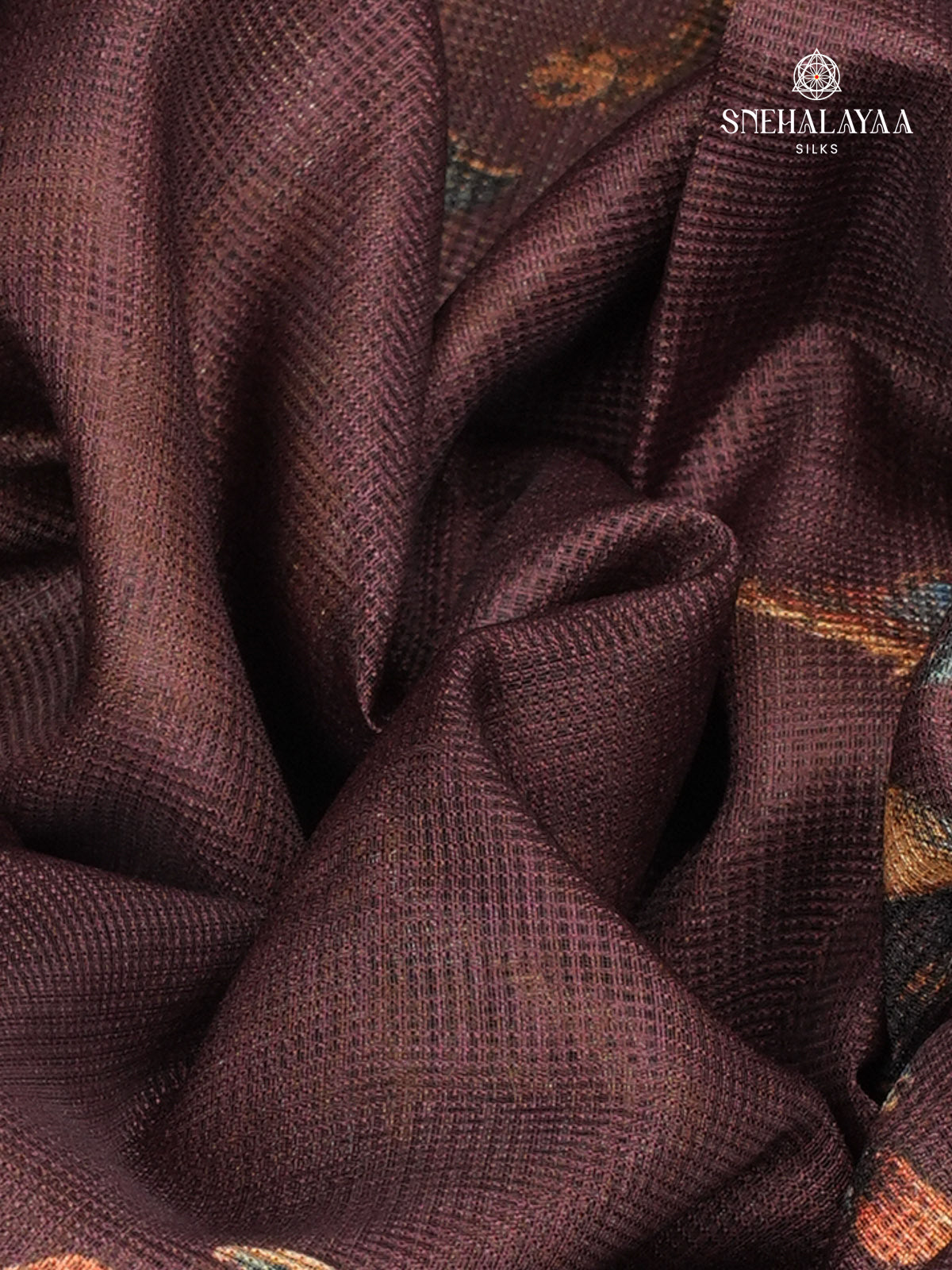 Brown Printed Kota Saree