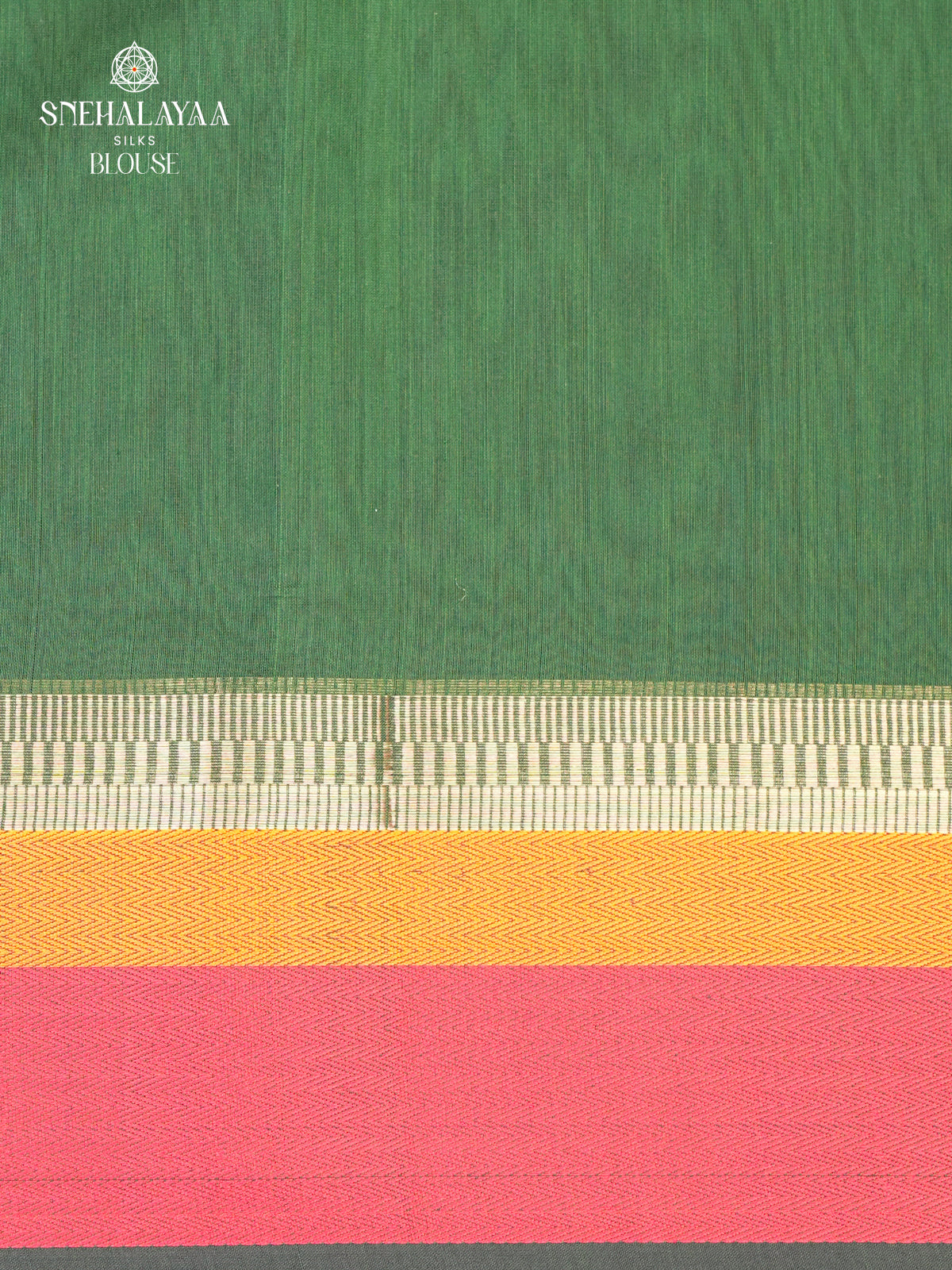 Emerald Green Maheshwari Silk Cotton Saree