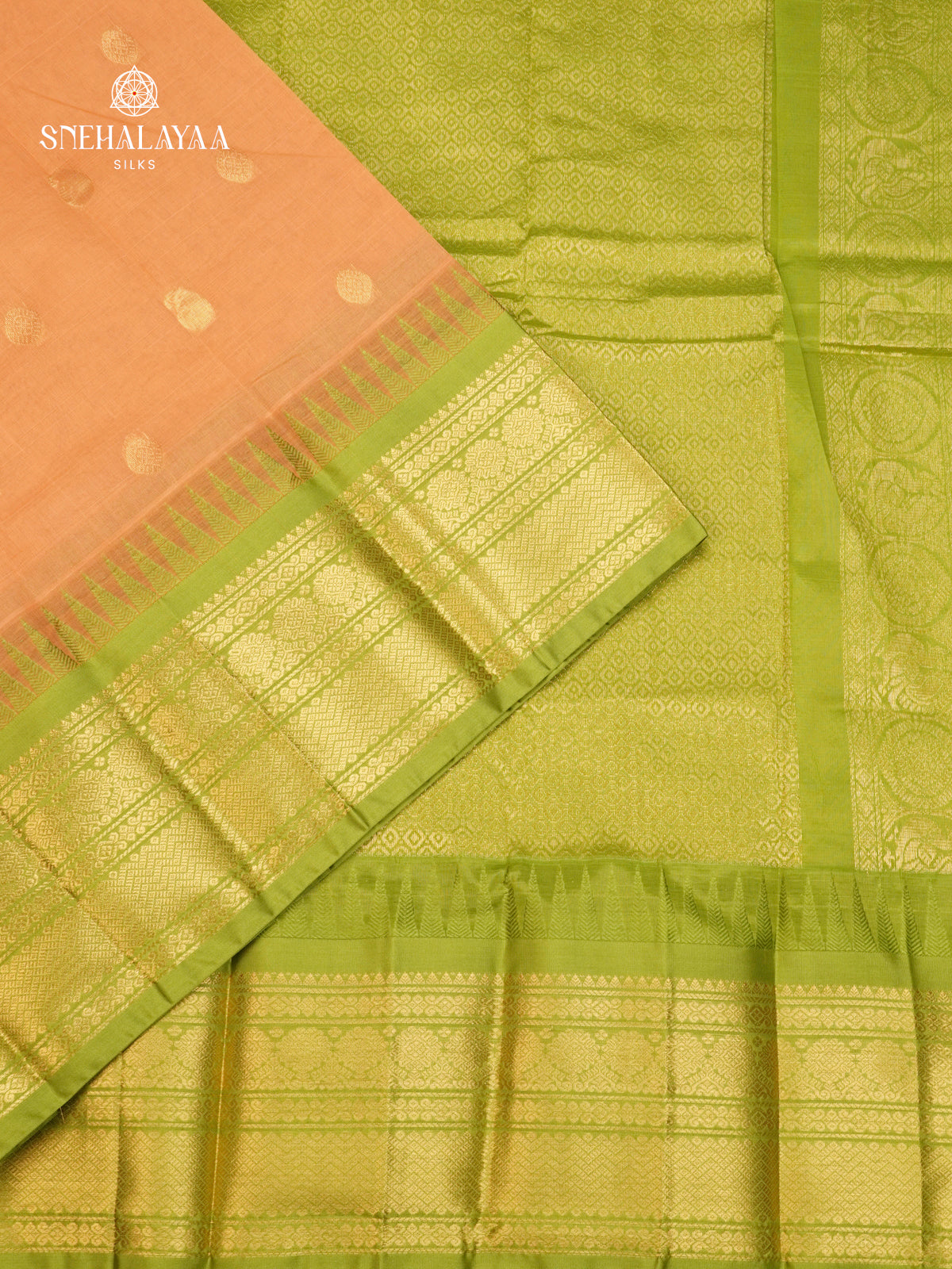 Sandal Gadwal Cotton Saree Without Blouse