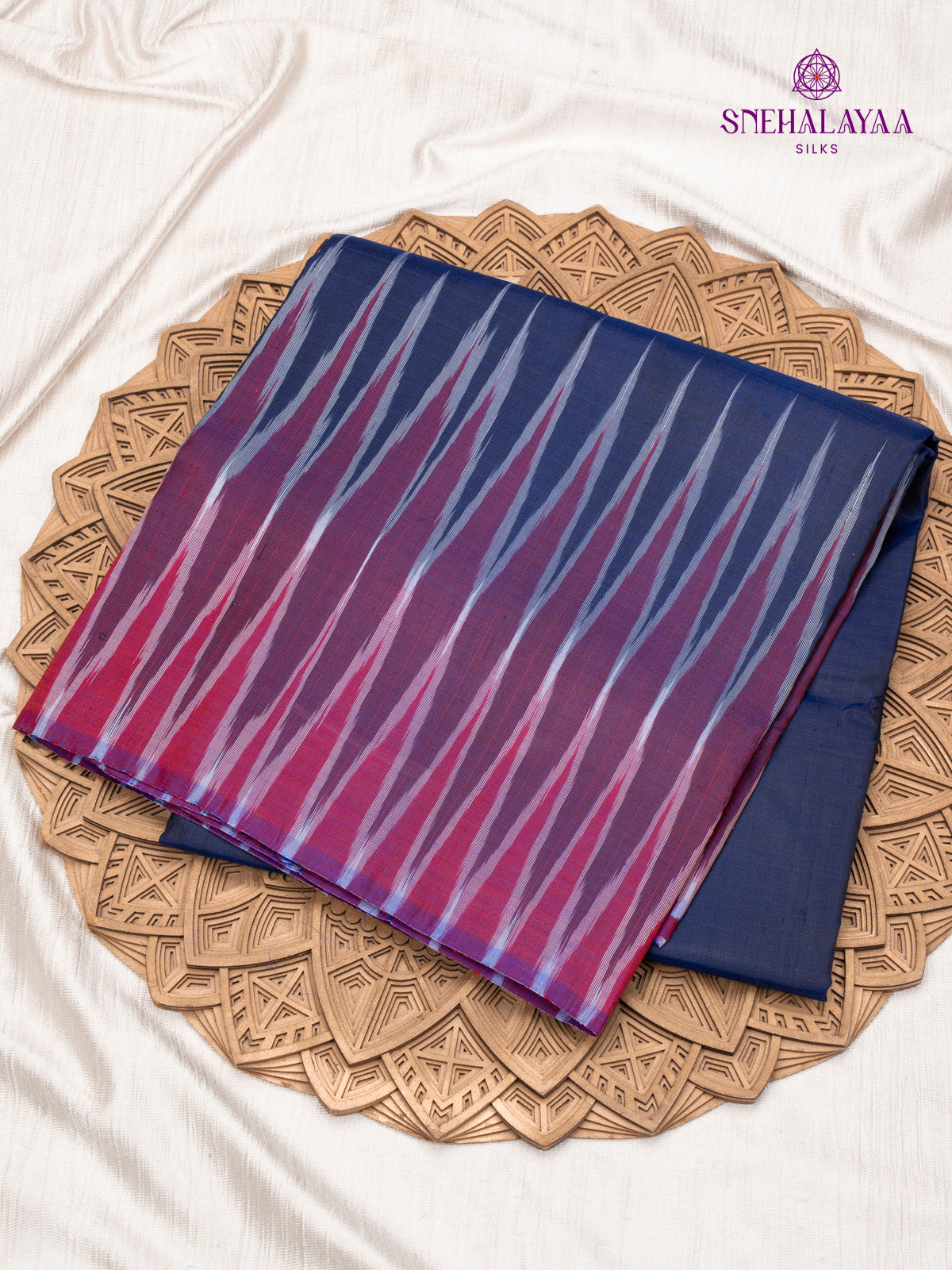 Navy Blue Katan Silk Saree