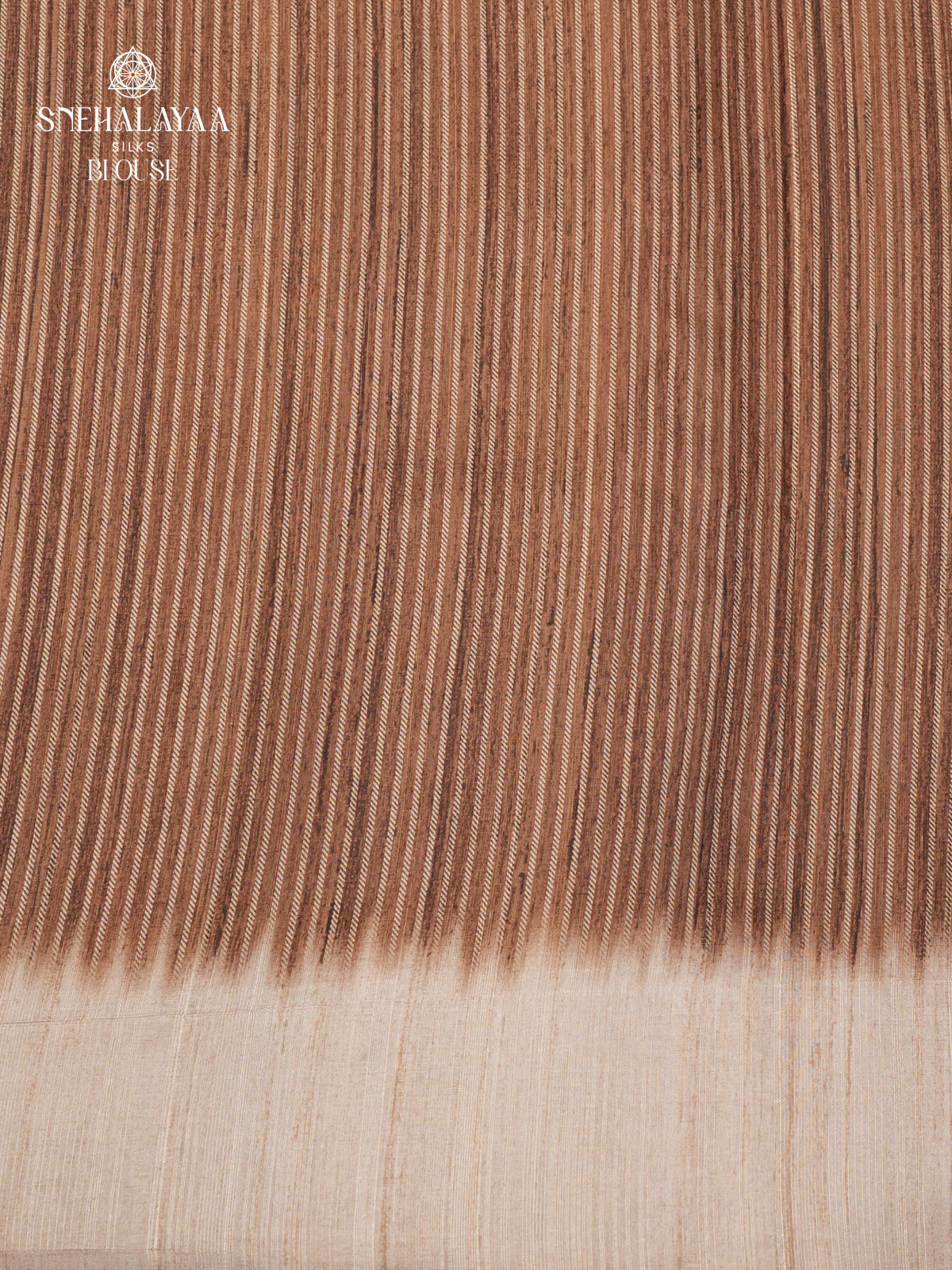 Brown Tussar Embroidery Saree