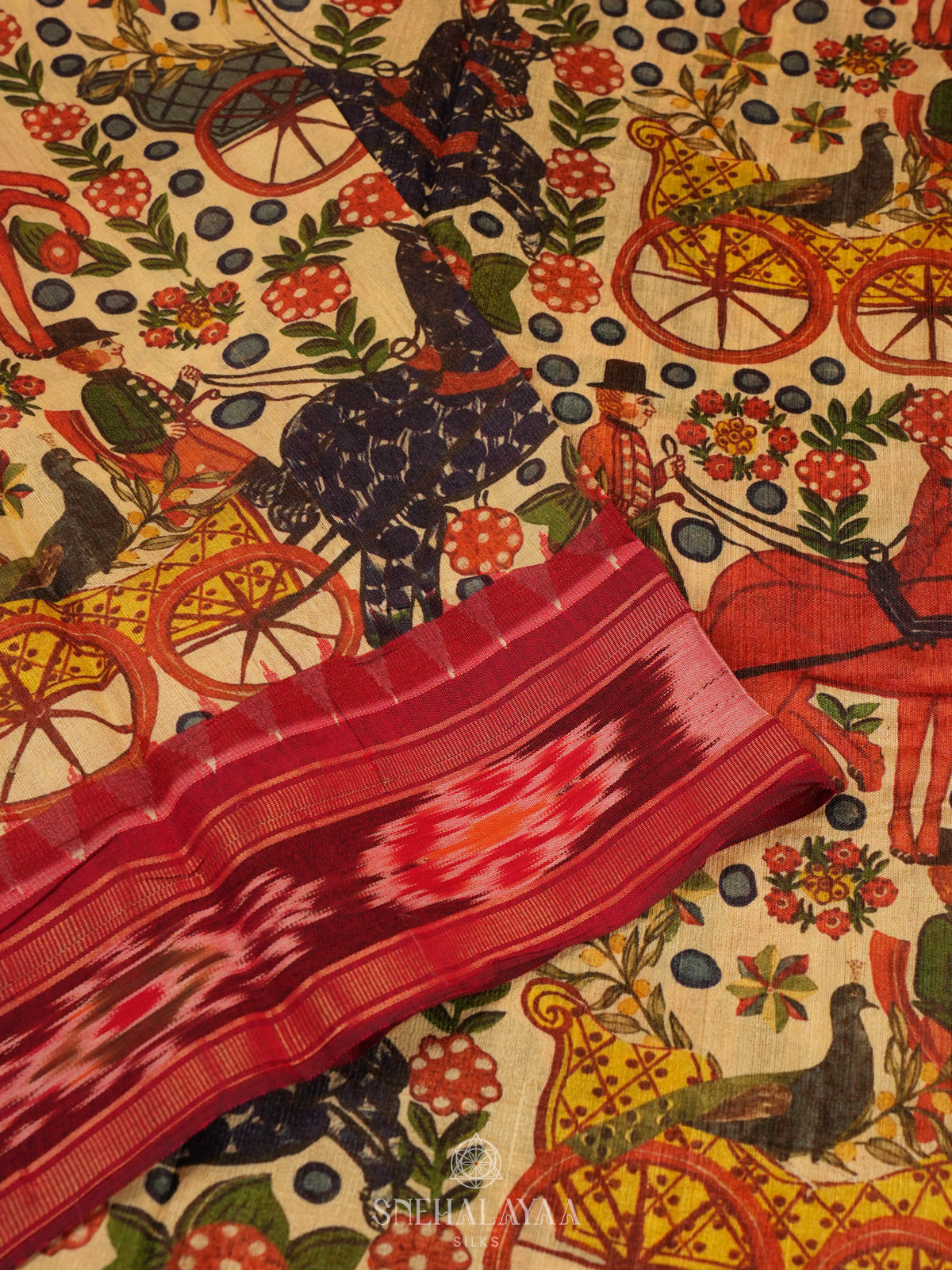 Beige Munga Tussar Saree