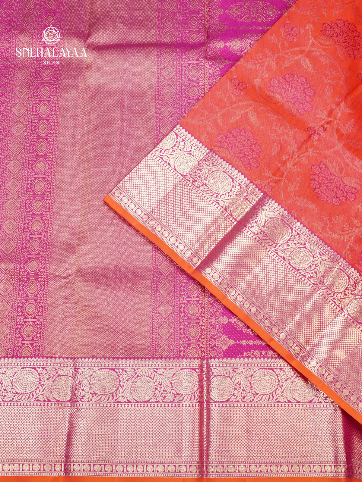Orange Kanjivaram Silk Saree