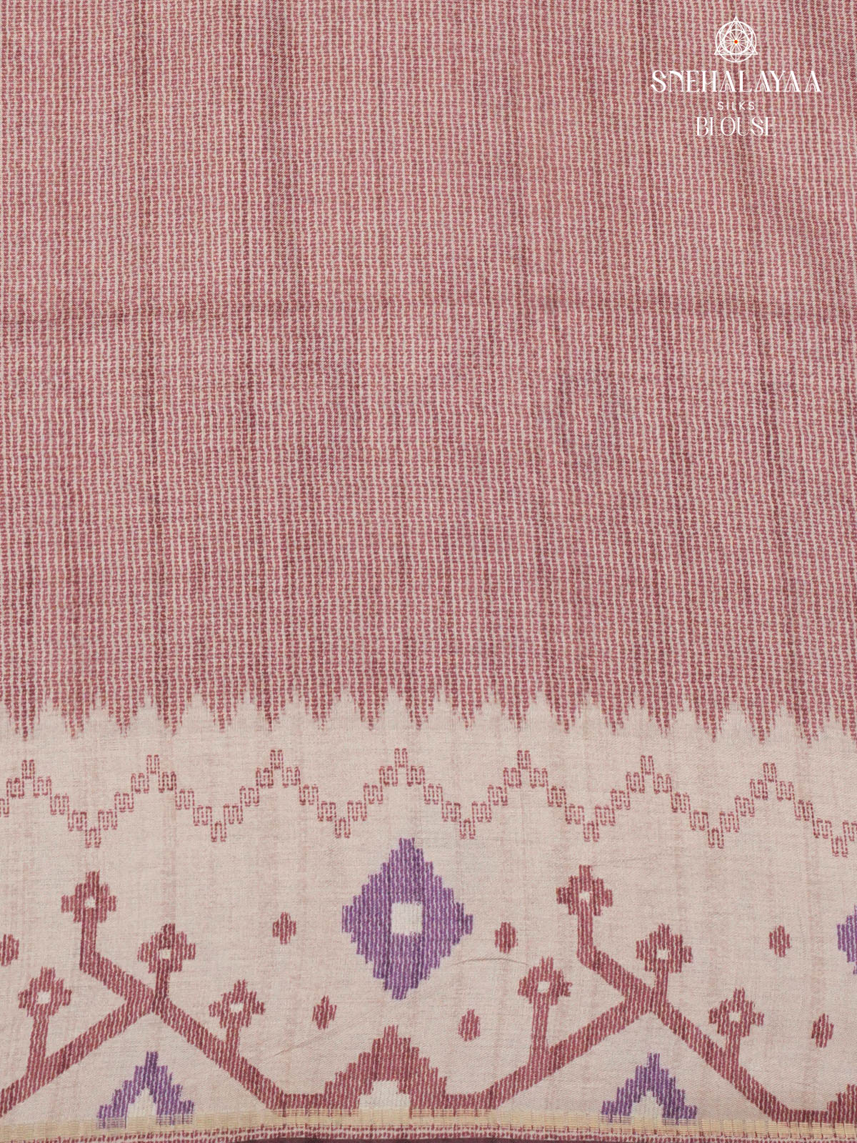 Pink Printed Tussar Saree