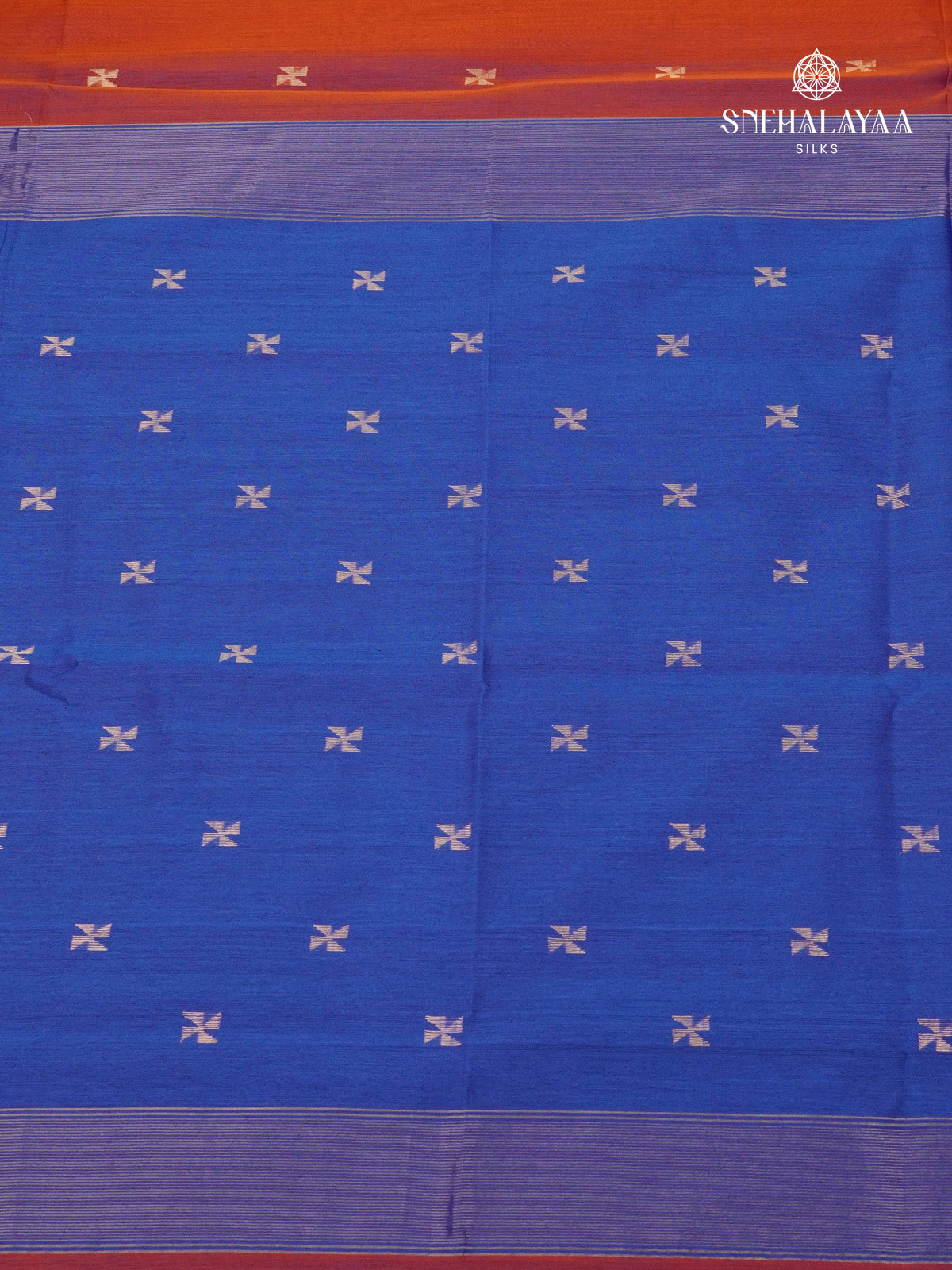 Rust Orange Maheshwari Silk Cotton Saree