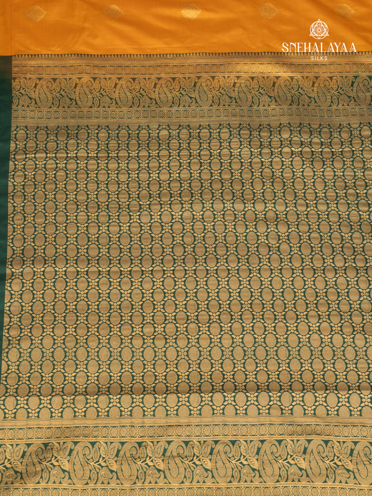 Yellow Gadwal Silk Saree