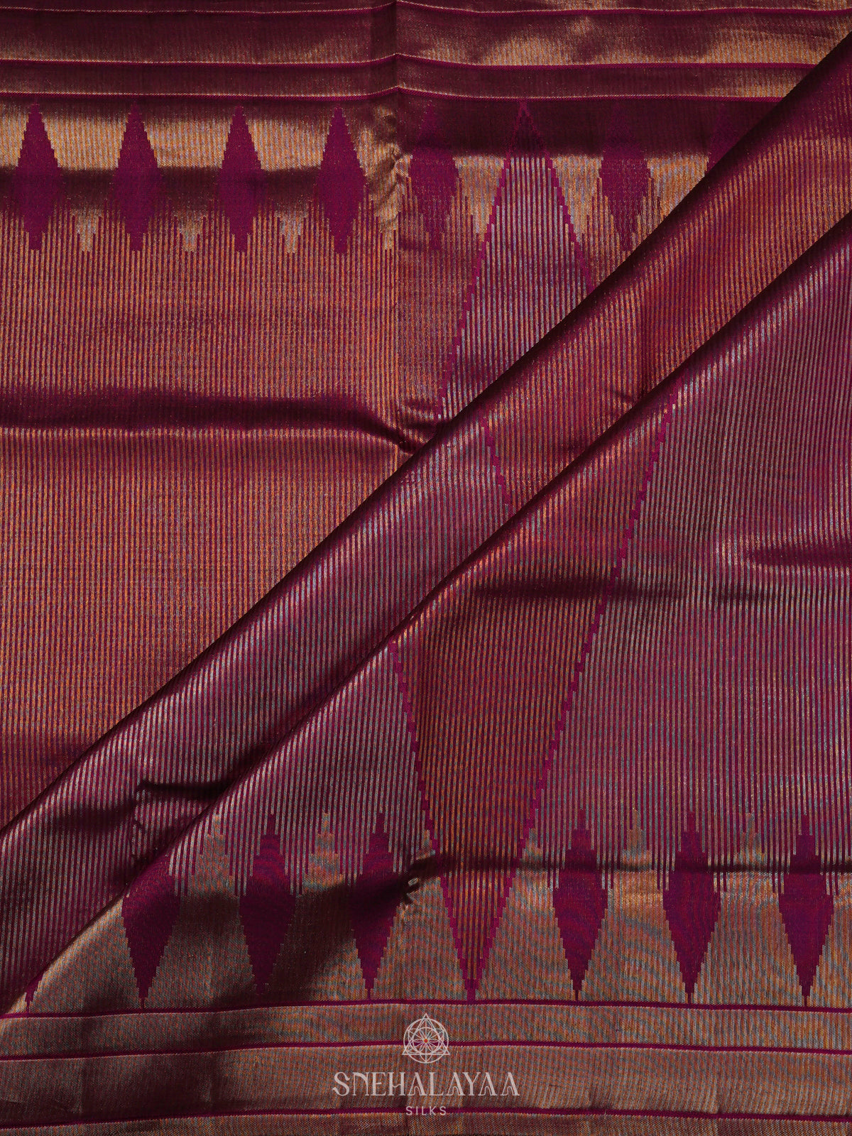 Burgundy Kanjivaram Silk Saree