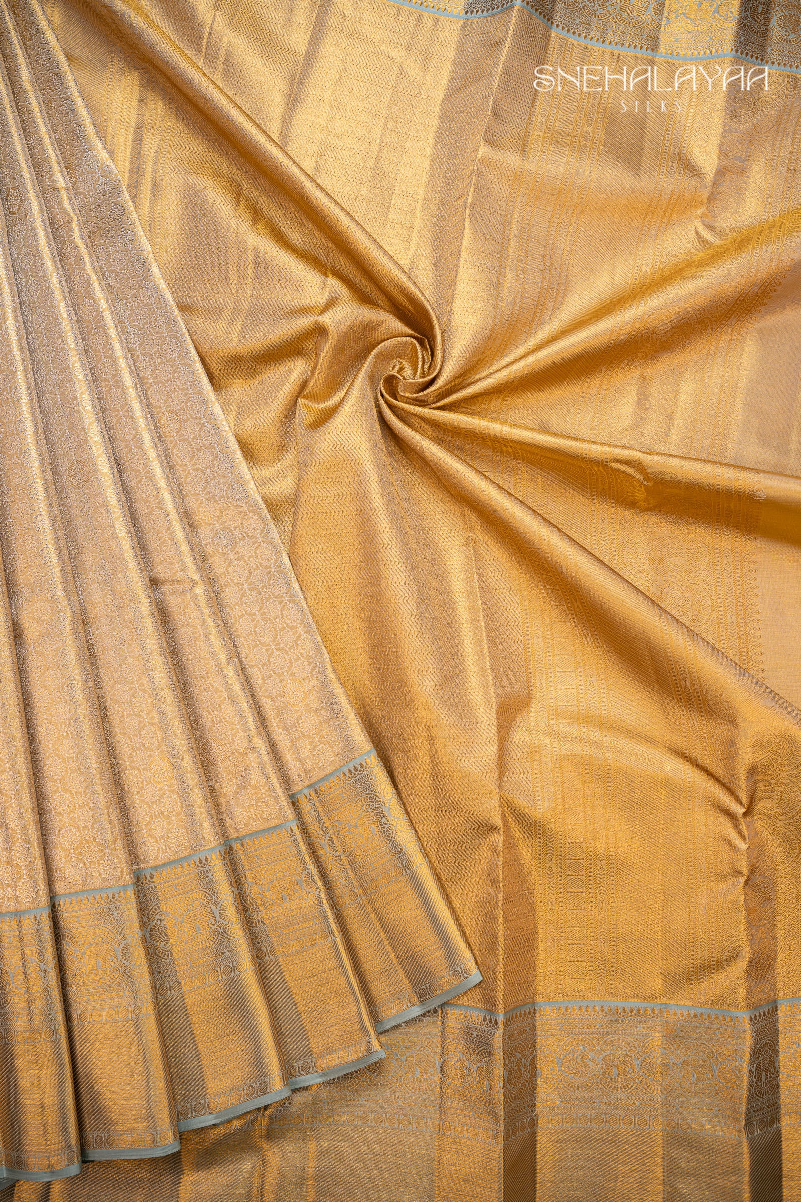 Gold Kancheevaram Silk Saree