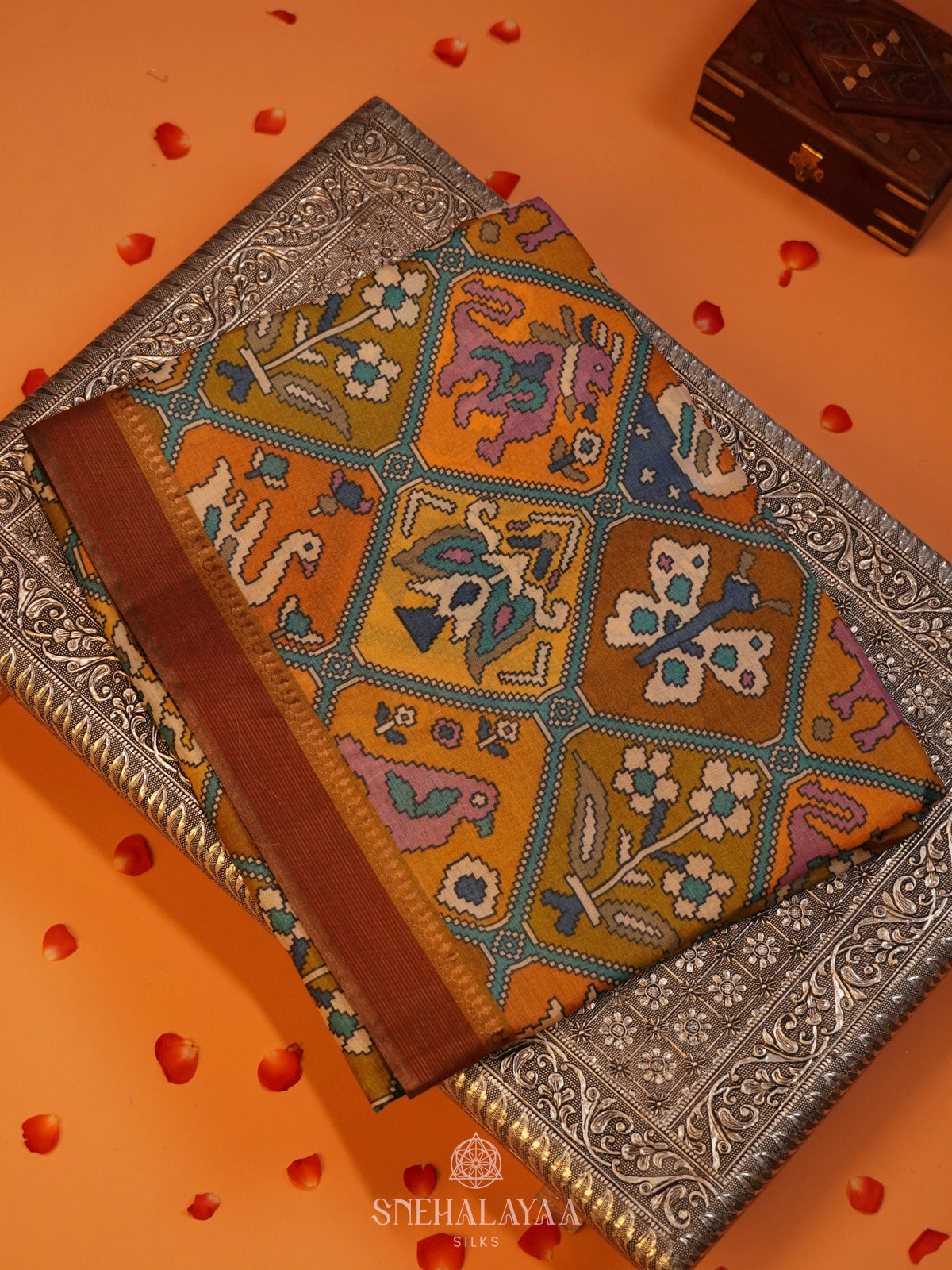 Mustard Tussar Saree