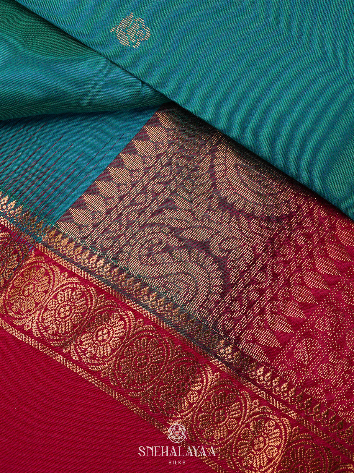 Peacock Blue Kanjivaram Silk Saree