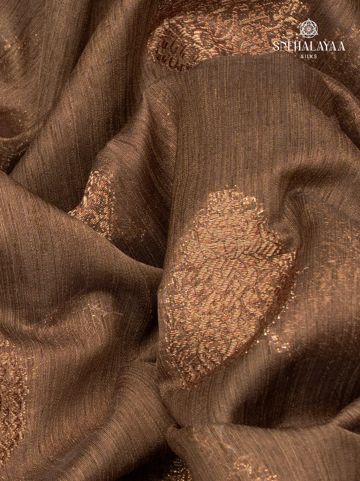 Brown Banaras Jute Saree