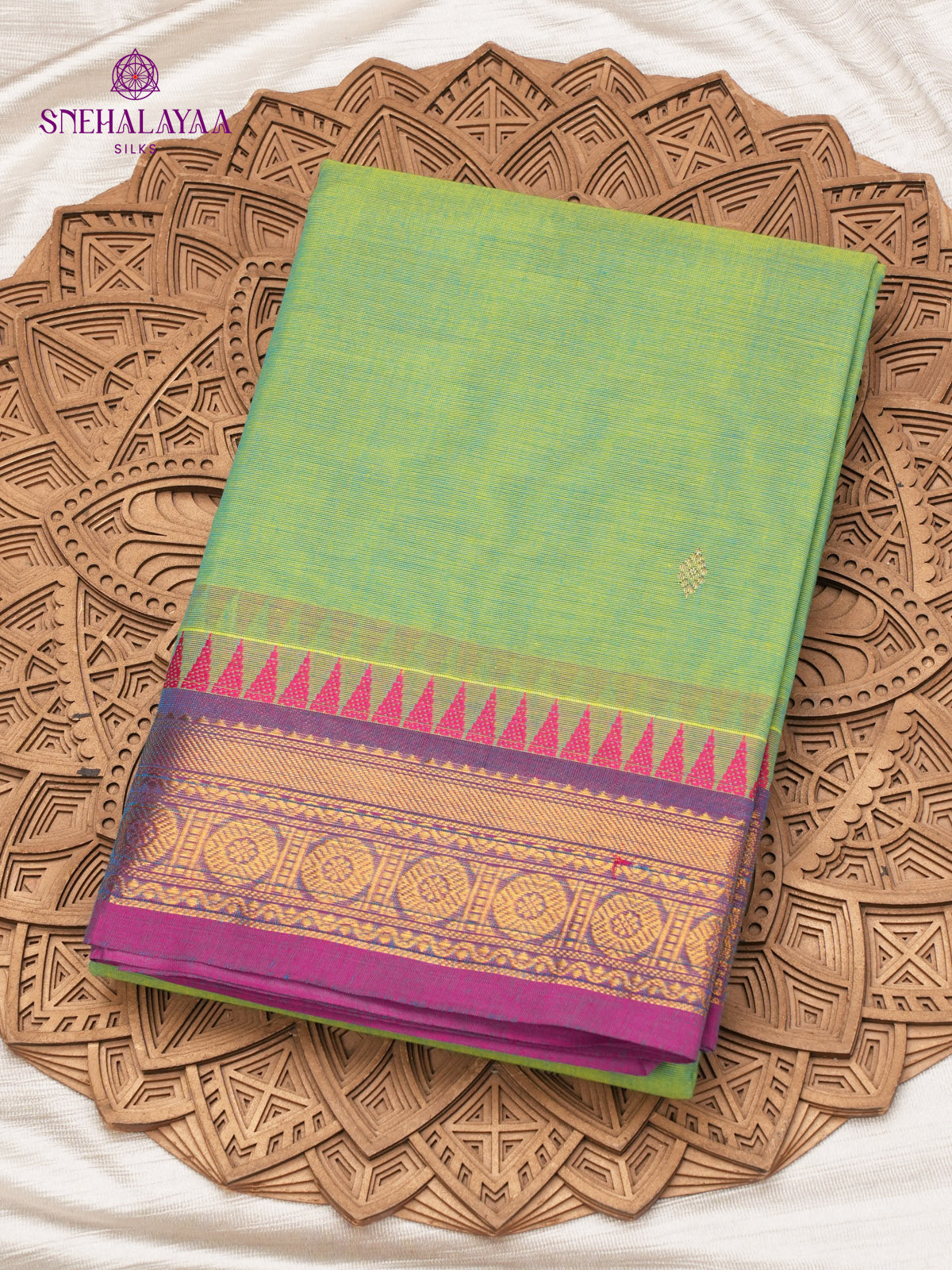 Teal Green Kanchi Cotton Saree