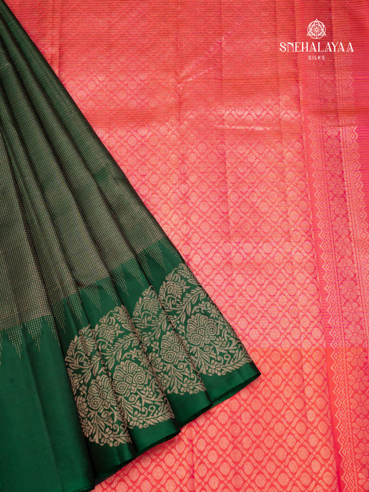 Emerald Green Kanjivaram Silk Saree