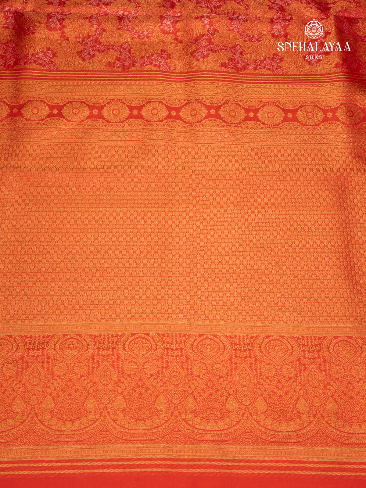 Rust Orange Kanjivaram Silk Saree
