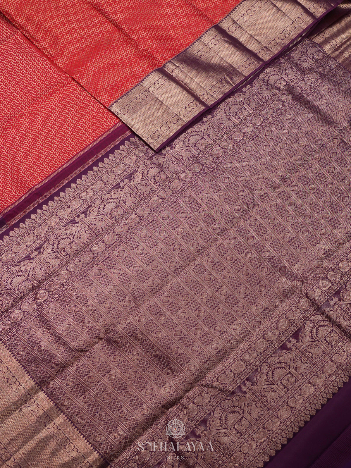Orange Kanjivaram Silk Saree
