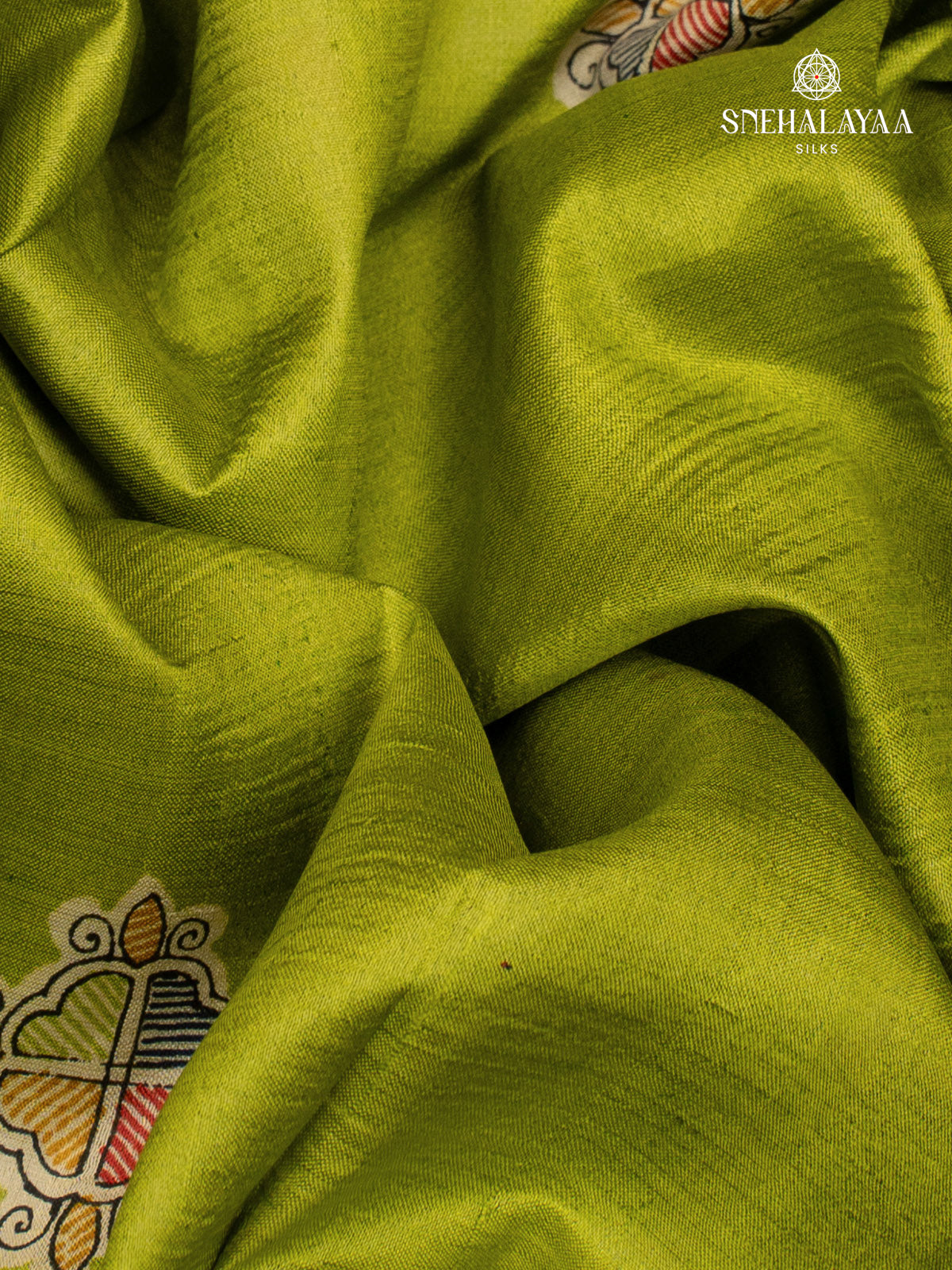 Green Printed Tussar Saree