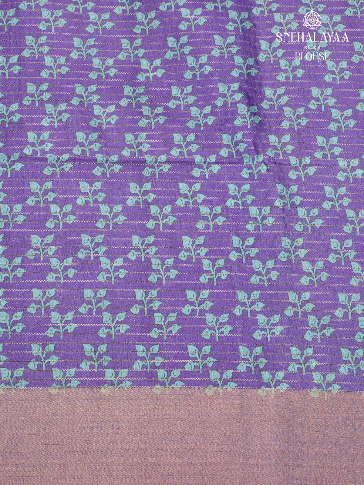 Peach Printed Tussar Saree