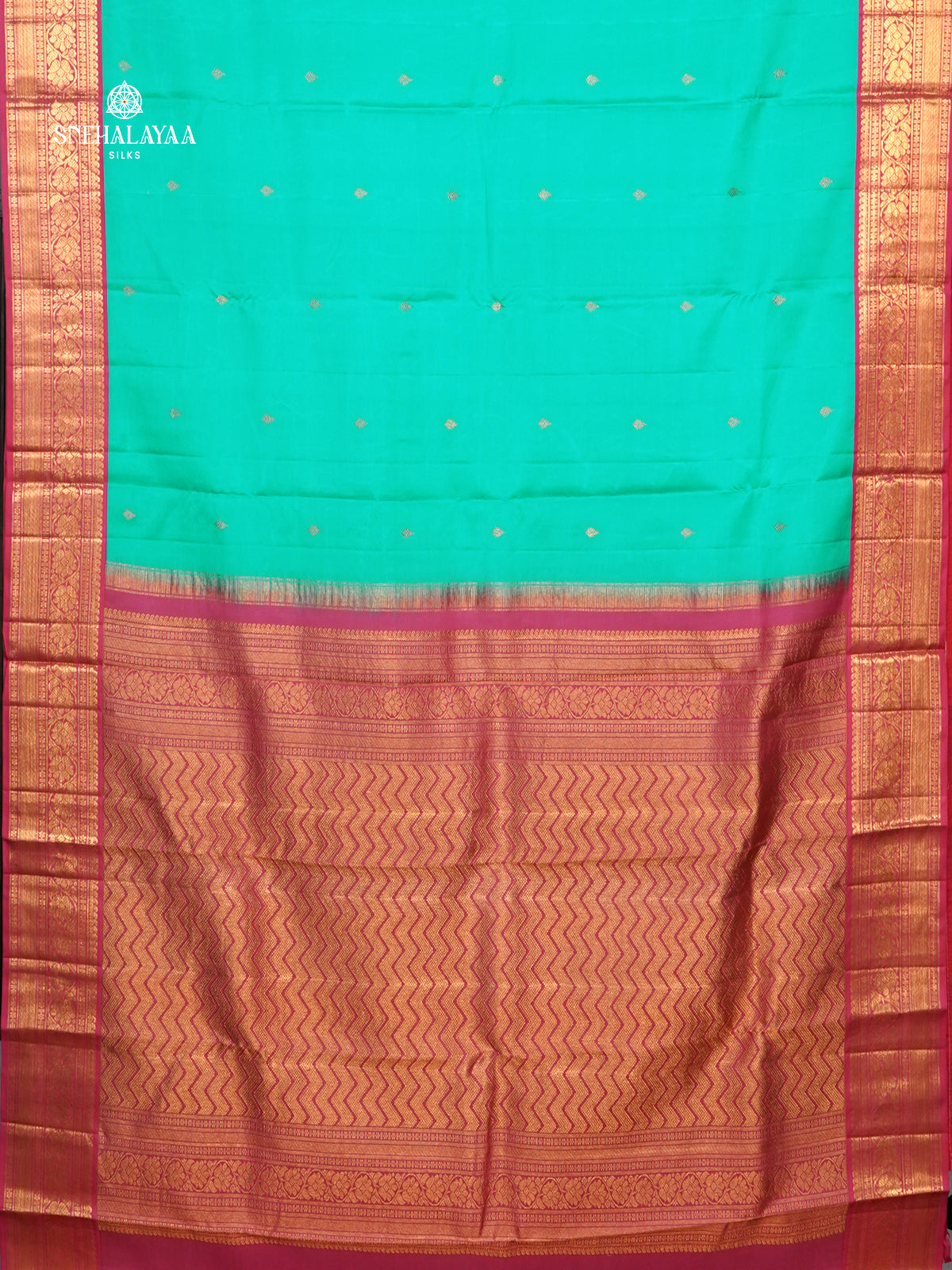 Teal Green Kanjivaram Silk Saree