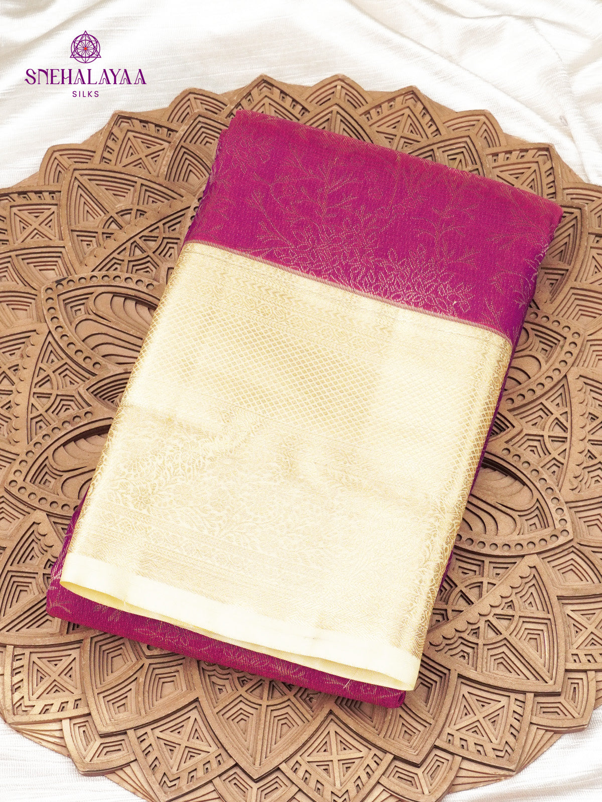 Burgundy Art Silk Saree