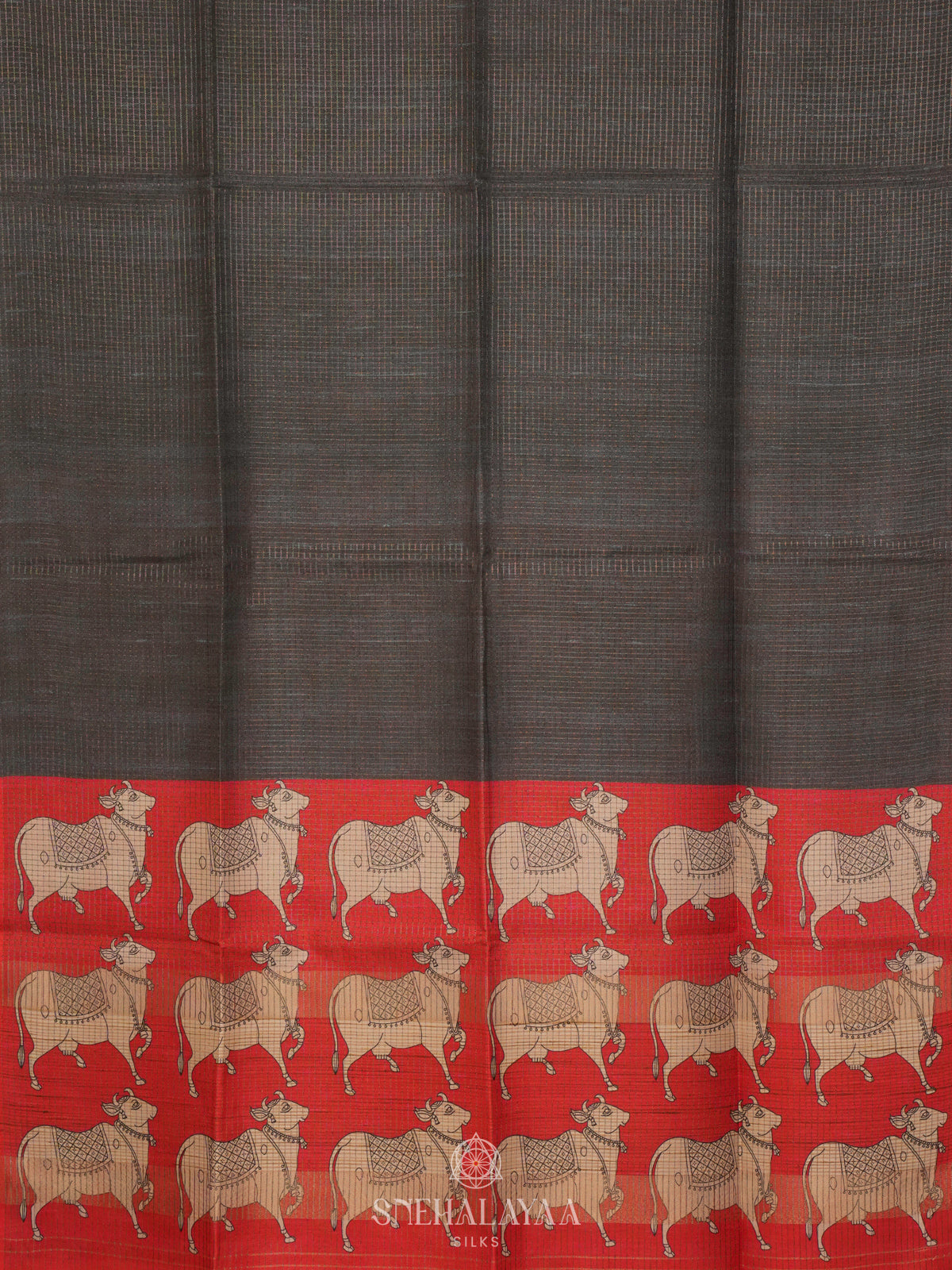 Black Tussar Saree