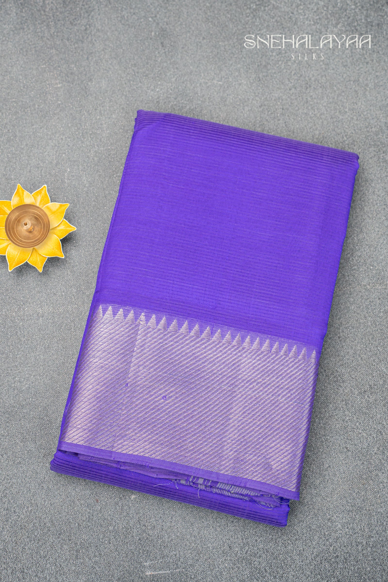 Blue Mangalgiri Silk Saree