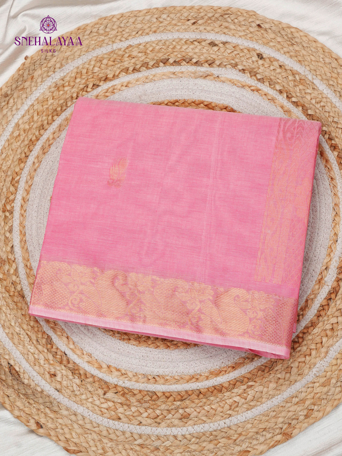 Pink Venkatagiri Cotton Saree