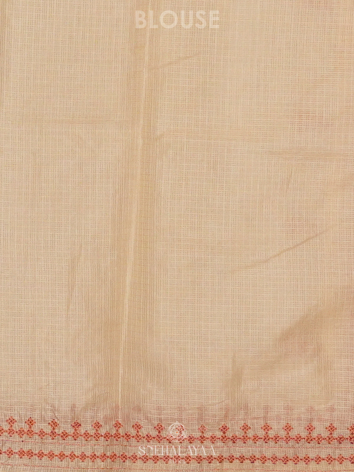 Cream Kota Embroidery with Pink Border