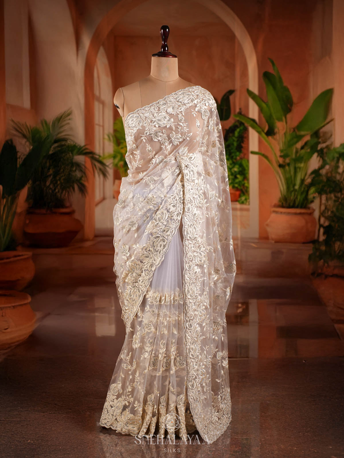 Pale Pink Designer Saree