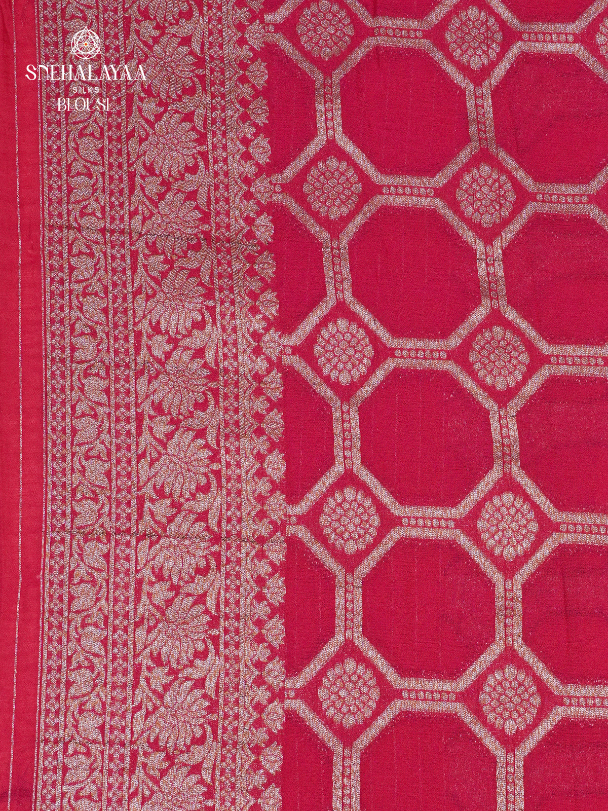 Navy Blue Banaras Crepe Silk Saree