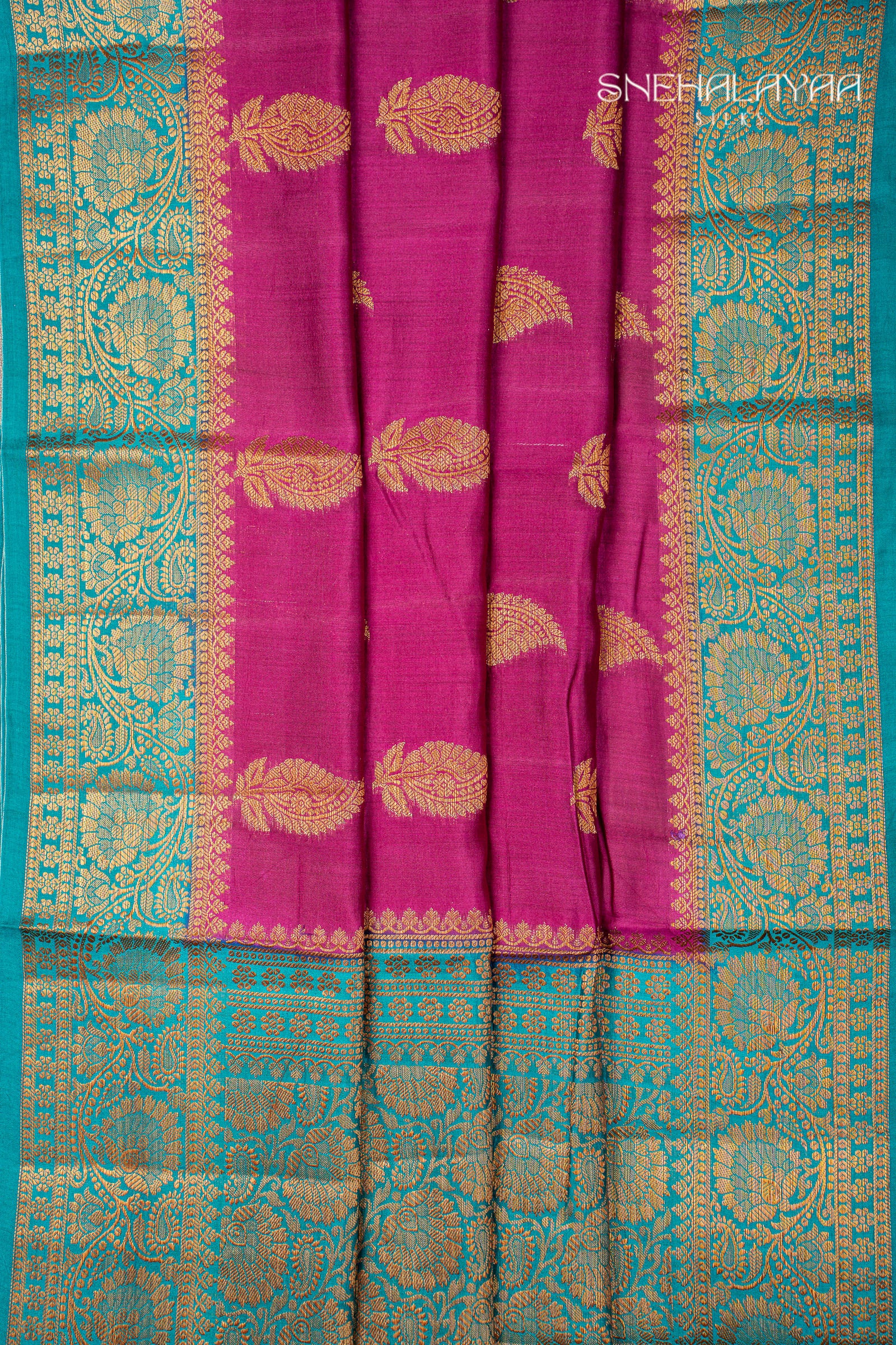 Magenta Banaras Dupion Silk Saree