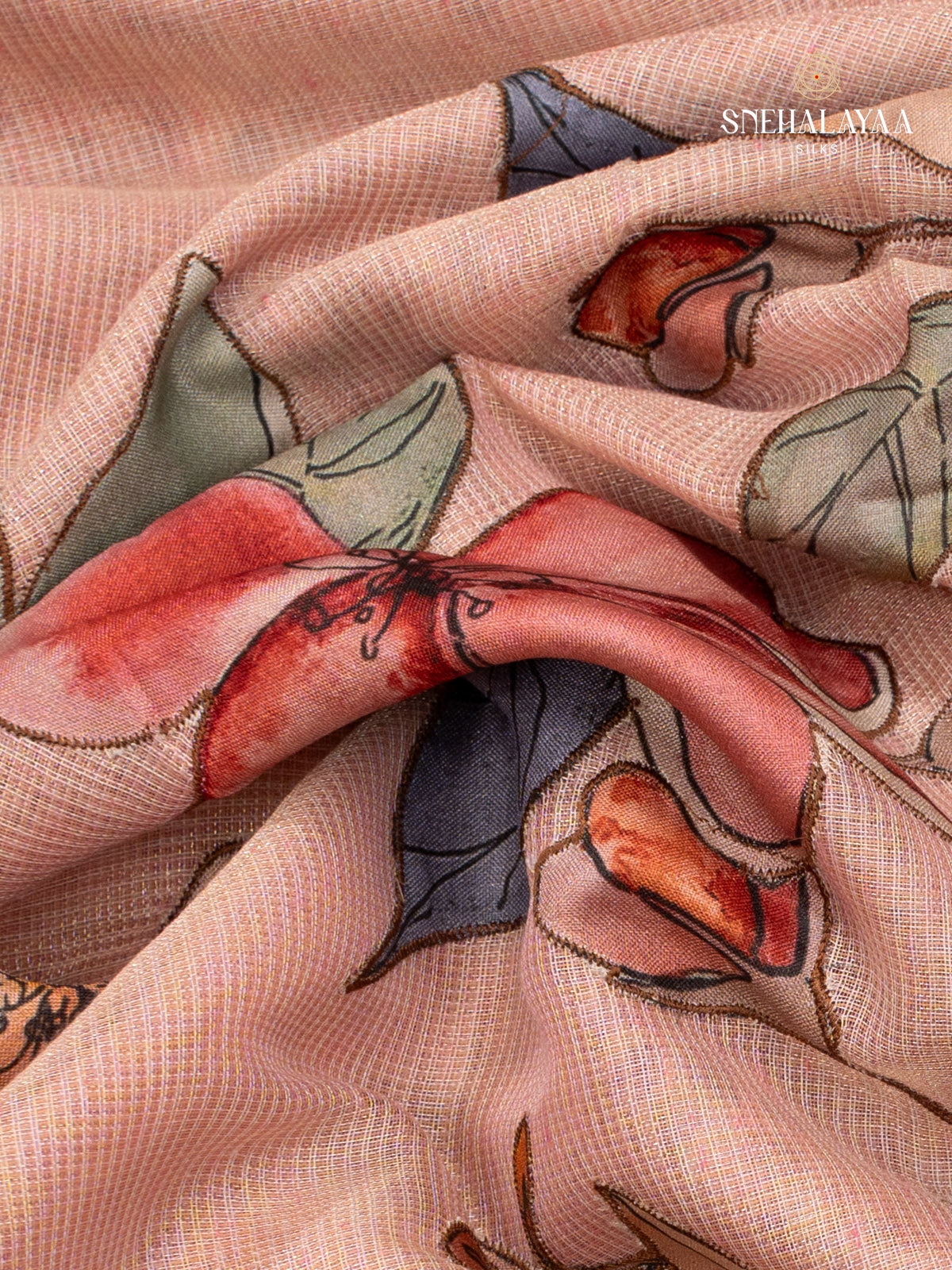 Peach Tissue Kota Saree