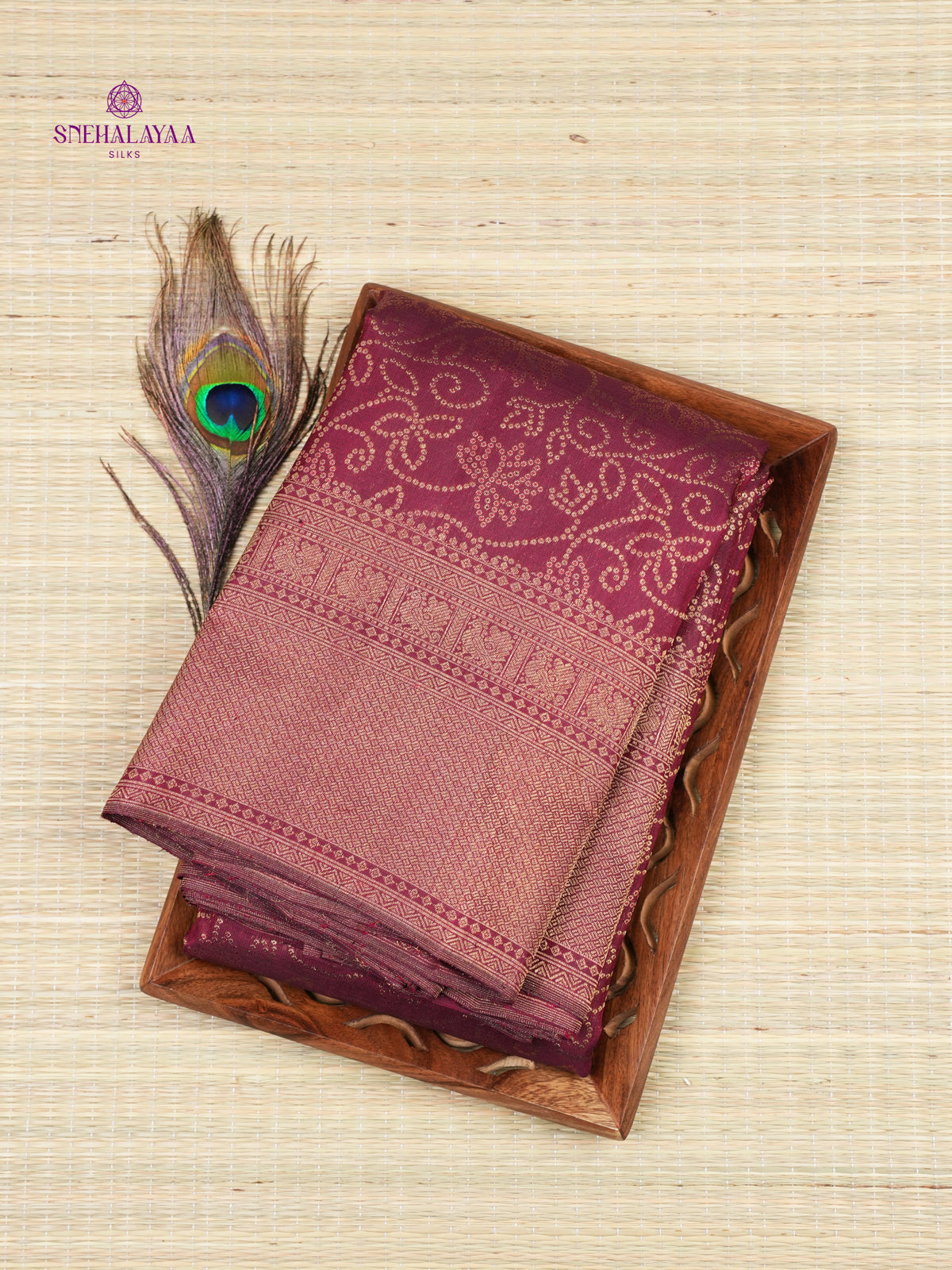 Wine Red Kanjivaram Silk Saree
