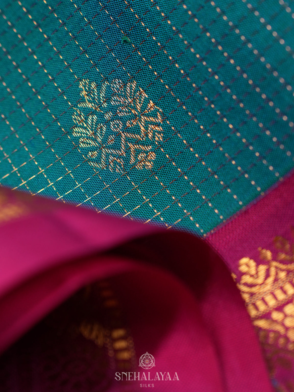 Peacock Blue Kanjivaram Silk Saree