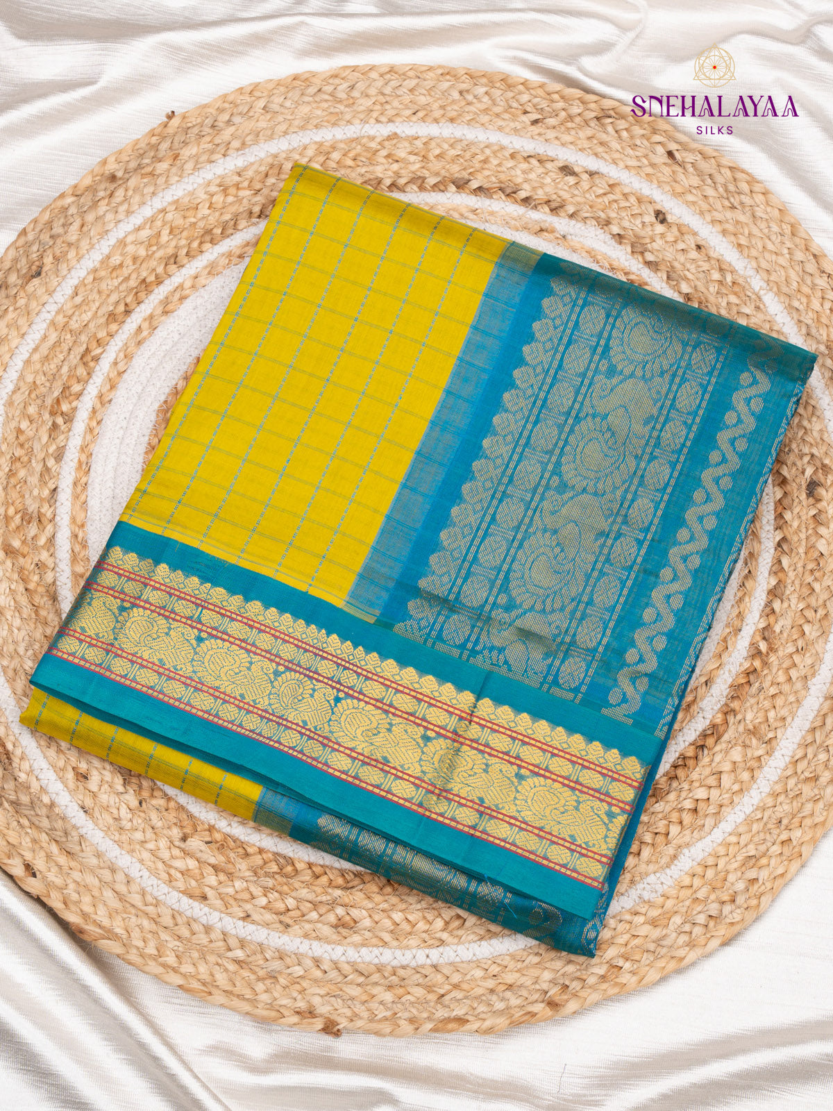 Yellow Kanchi Silk Cotton Saree