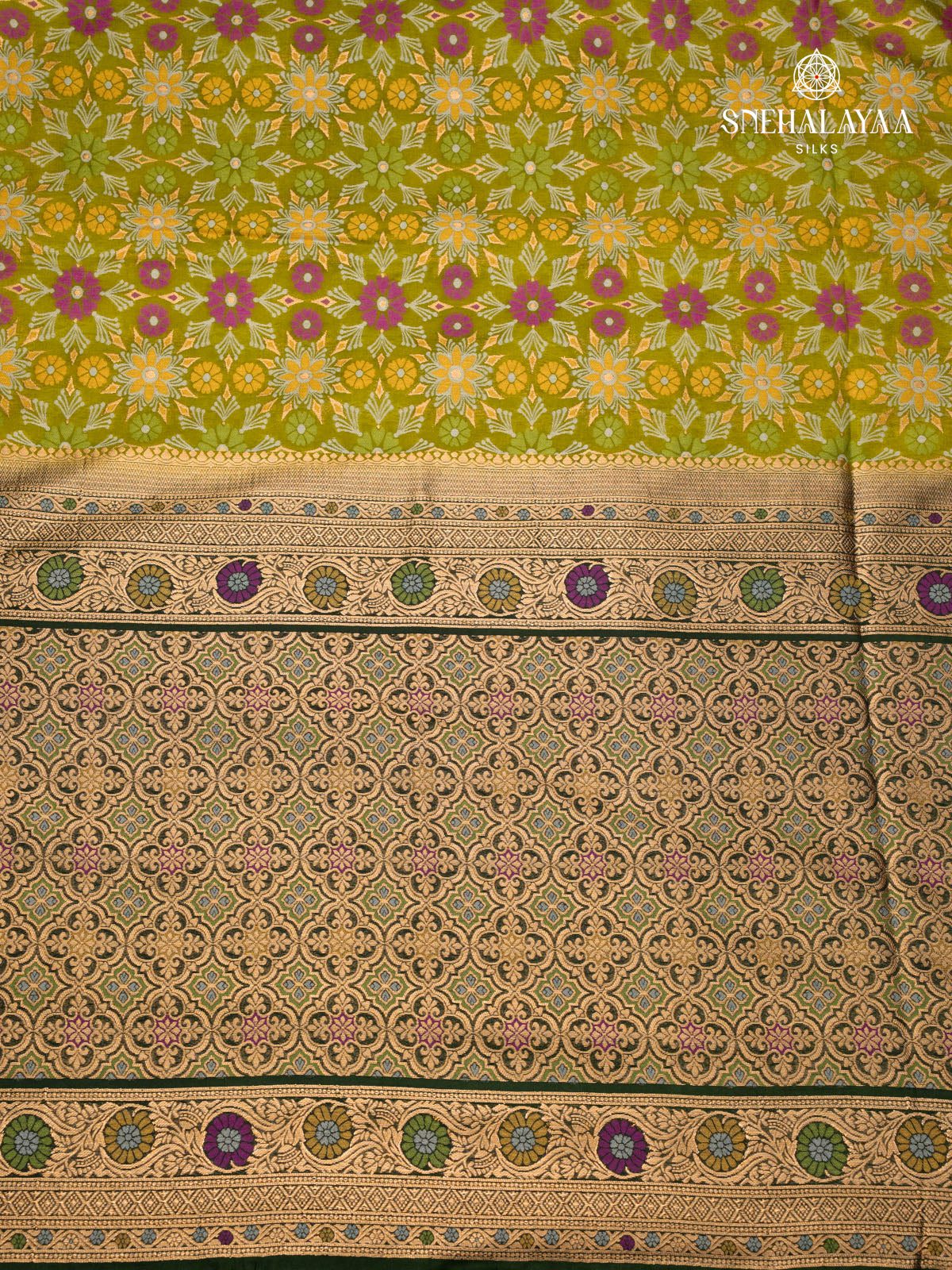 Green Ikat Silk Saree