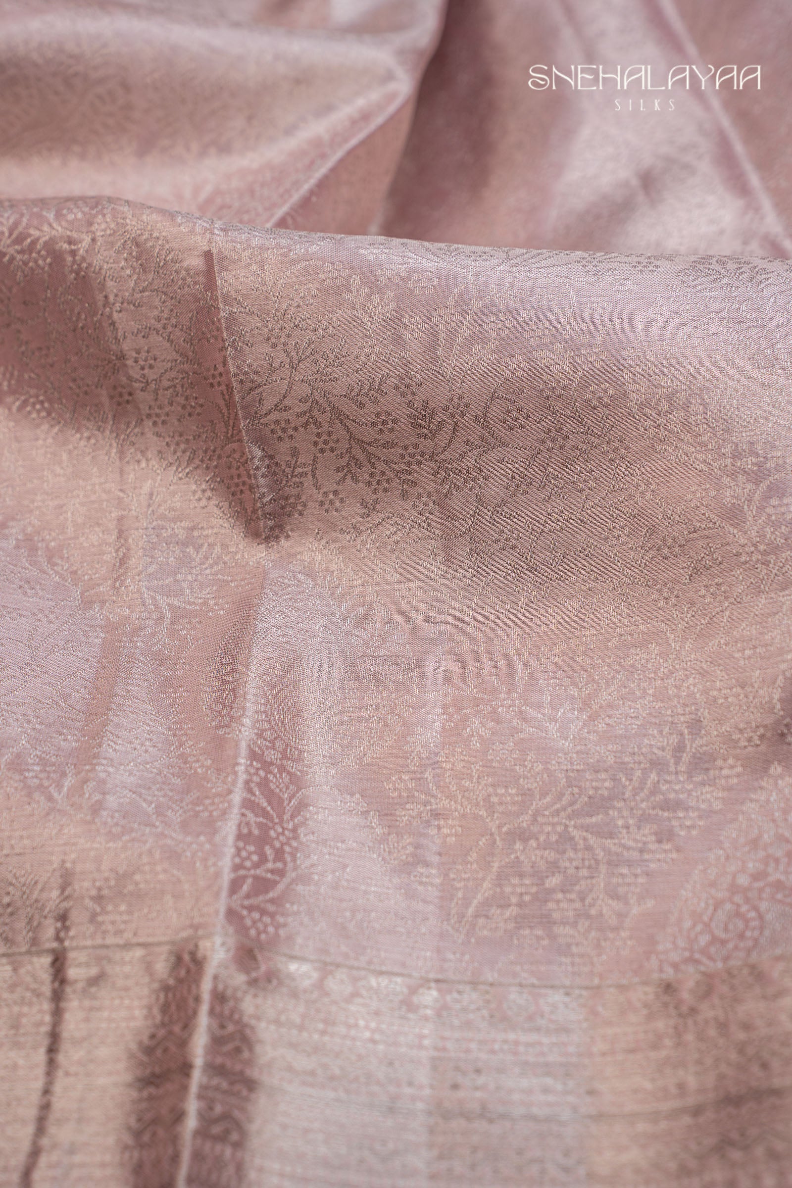 Blush Pink Kancheevaram Silk Saree